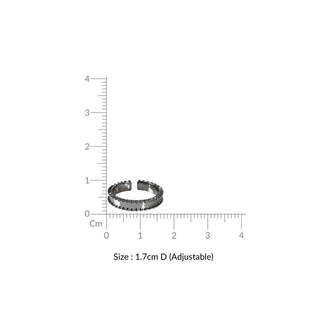 Mirror Edged Oxidised Silver Ring - Image 3