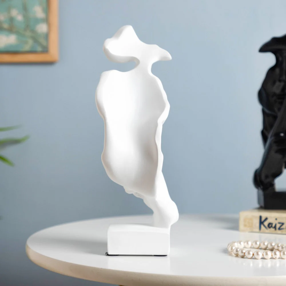 Modern Art Resin Decor Object White 10.5 Inch - Image 5