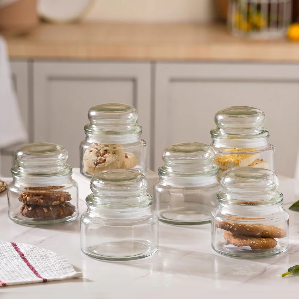 Modern Glass Jar Small Set Of 6 250ml - Image 2