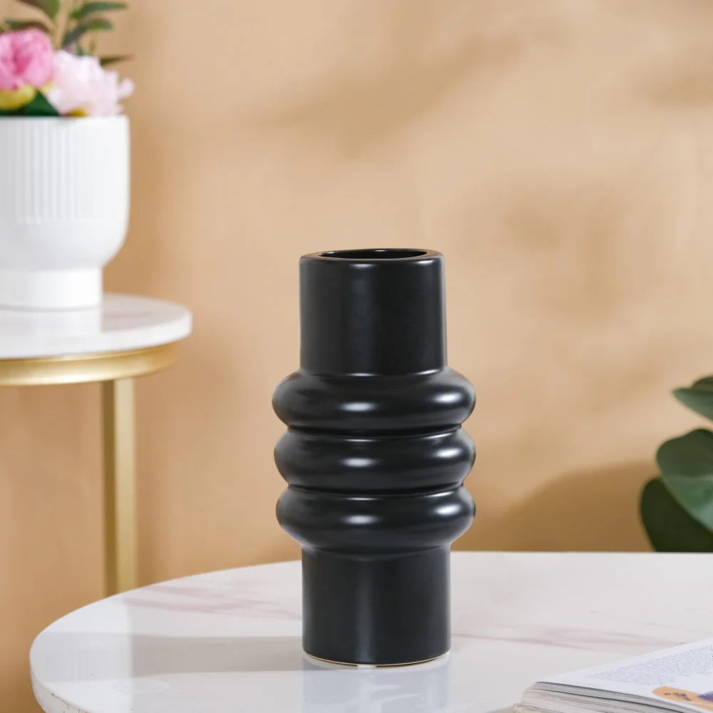 Modern Luxe Tall Tube Vase Black - Image 3