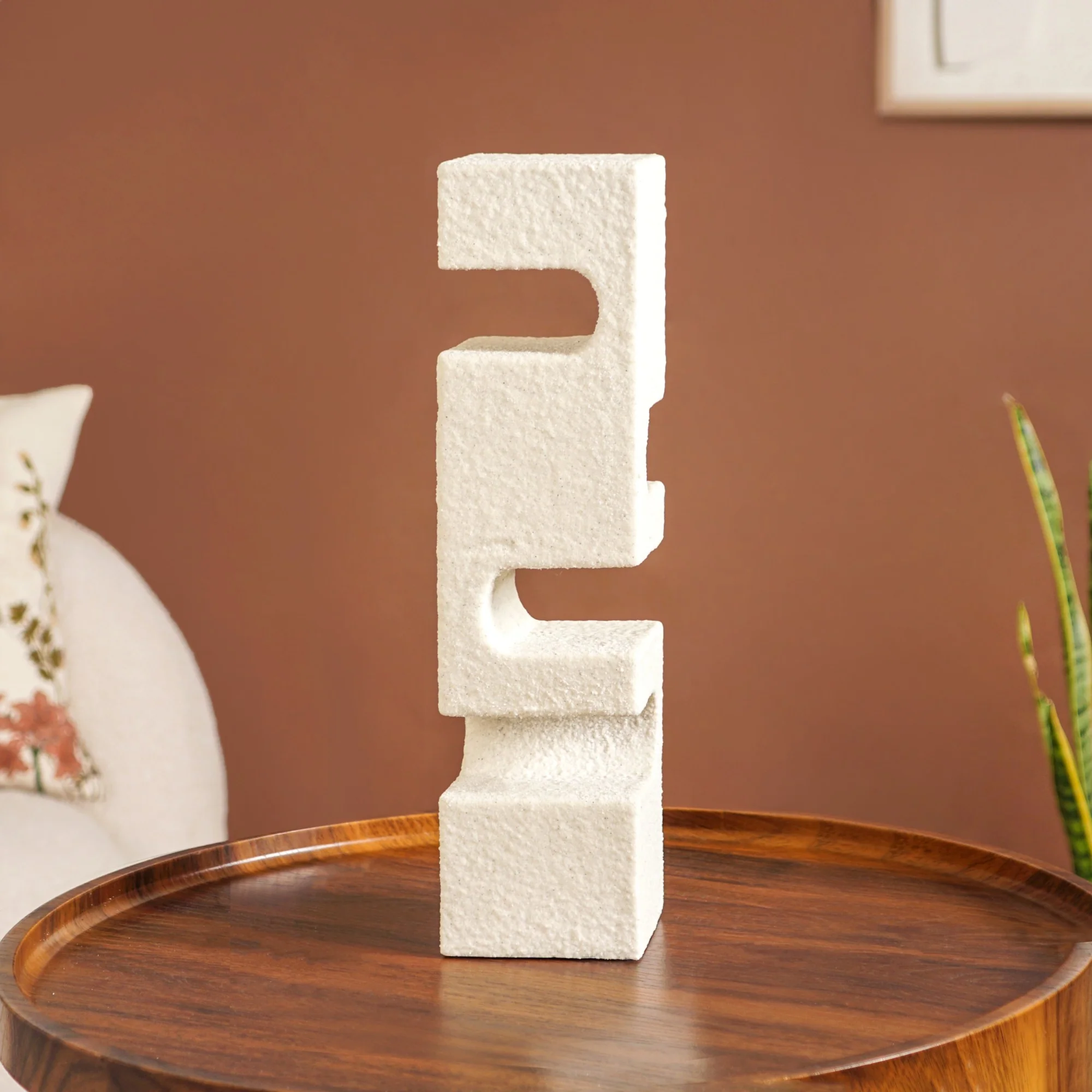 Modern Textured Geometric Statue Tall - Image 7