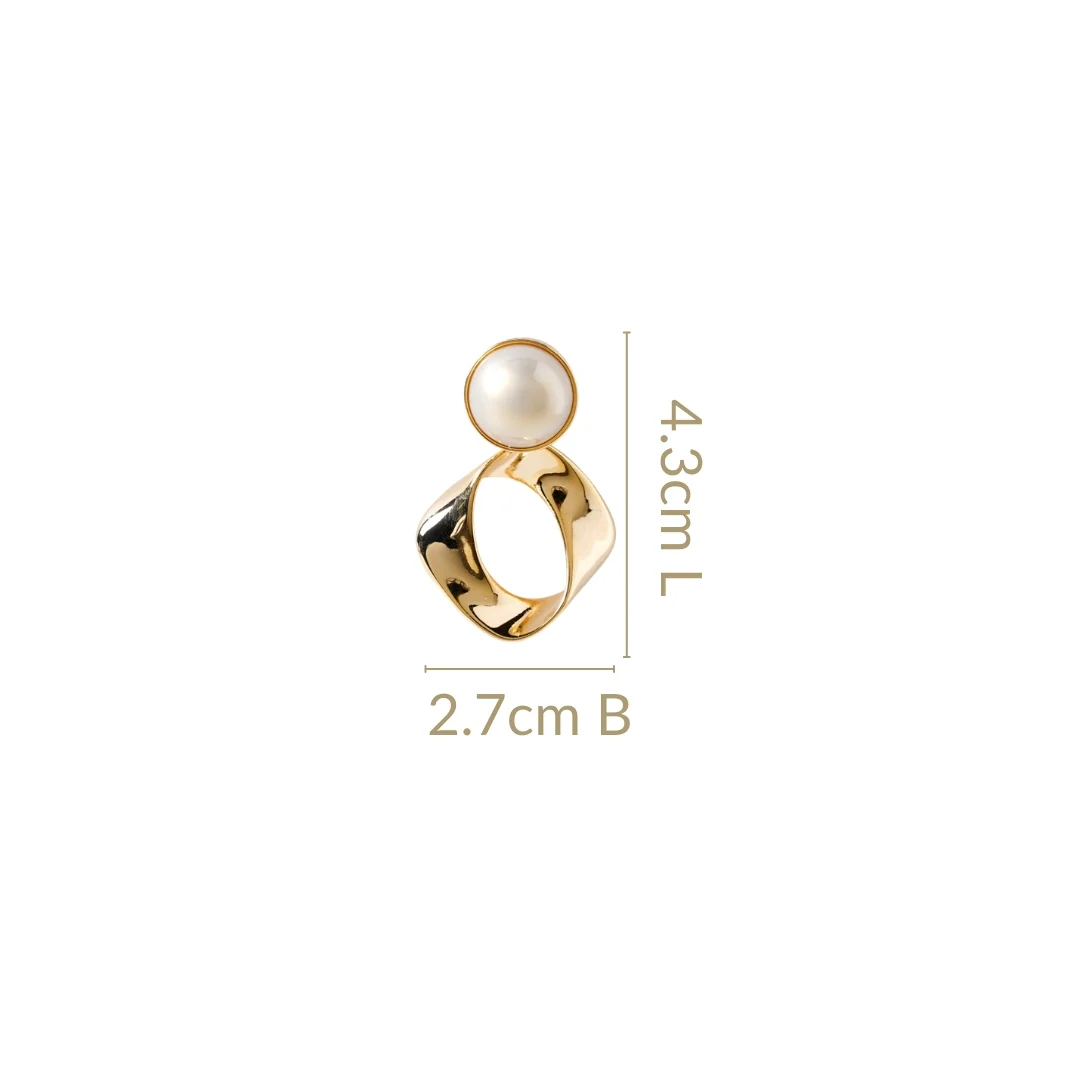 Modern Twist Dangle Earrings White - Image 3