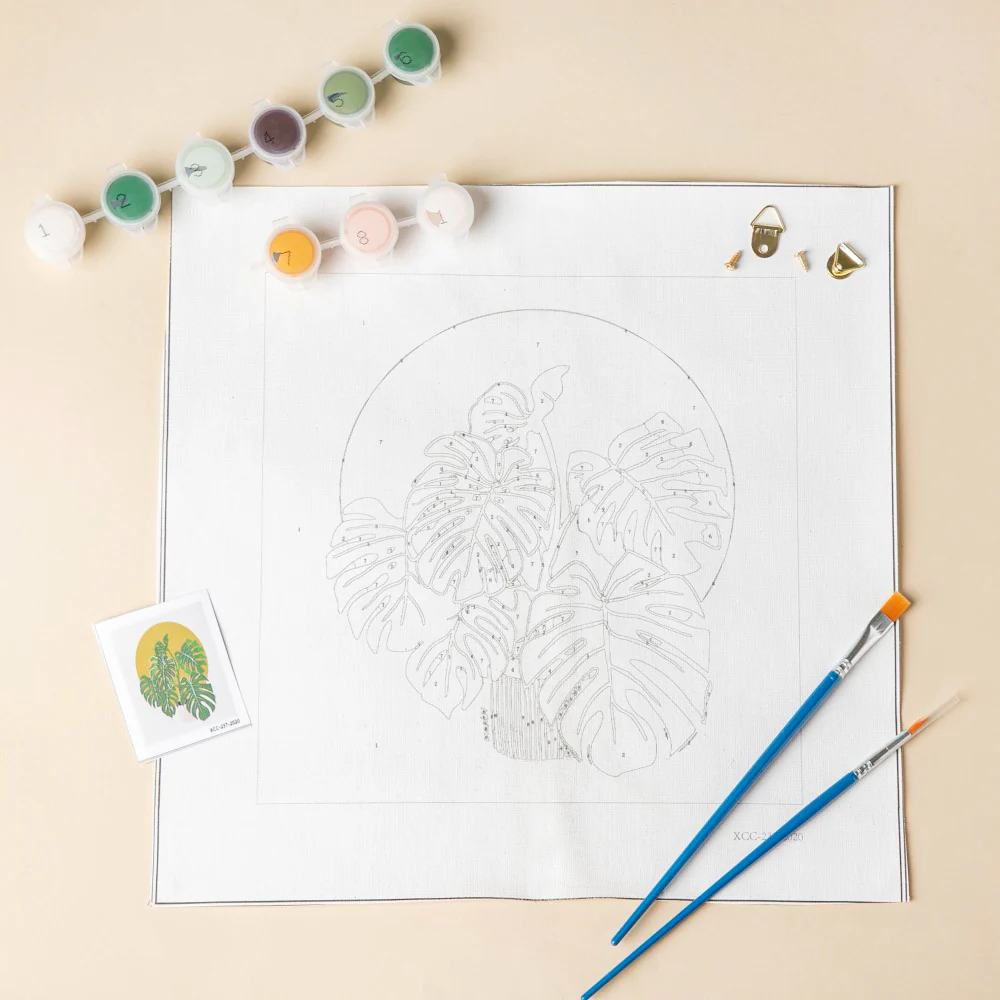 Monstera DIY Kit Paint By Numbers - Image 2