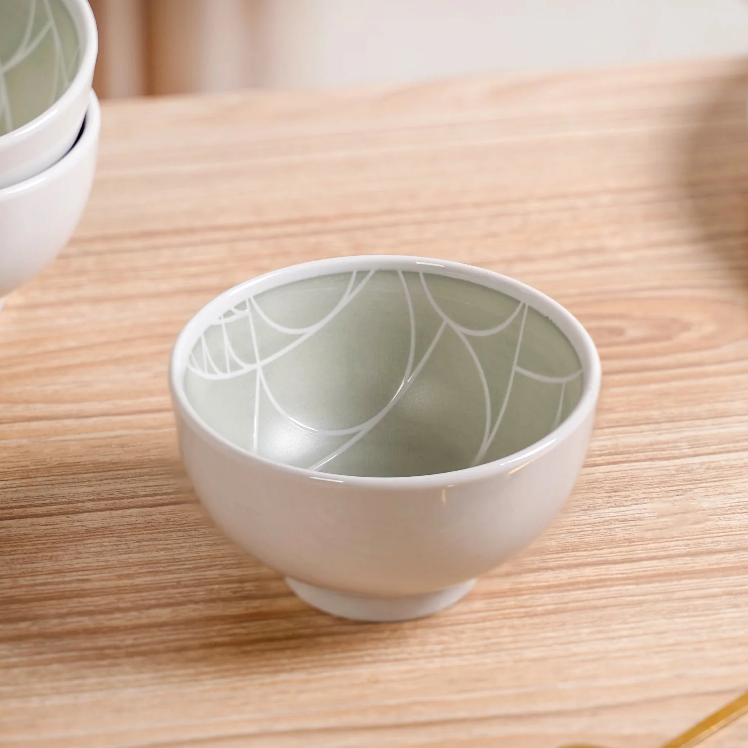 Monvia Geometric Pattern Ceramic Bowl Set Of 4 Mint 325ml - Image 6