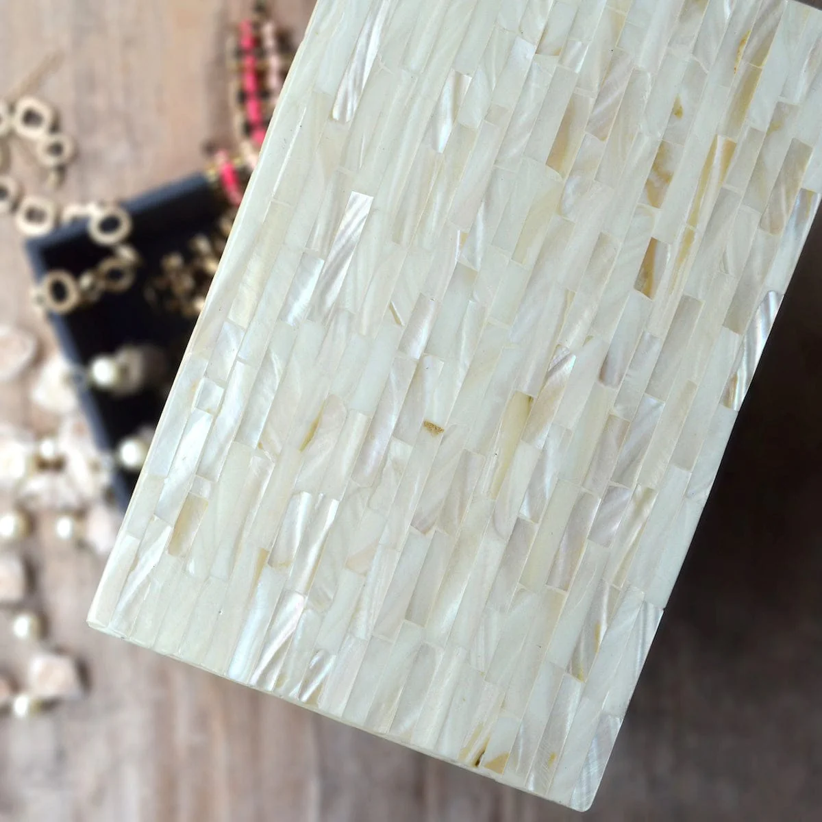 Mother Of Pearl Rectangle Box- Pearl White - Image 11