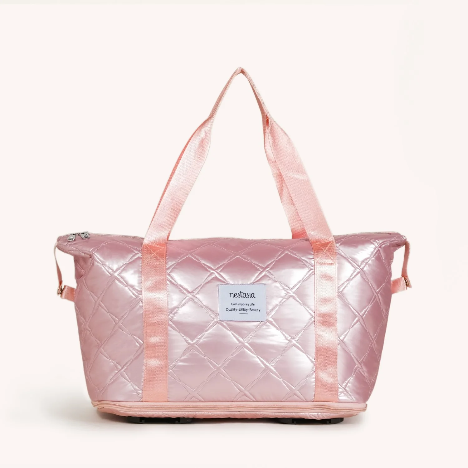Movo Adjustable Travel Bag With Detachable Wheels Pearl Pink - Image 3