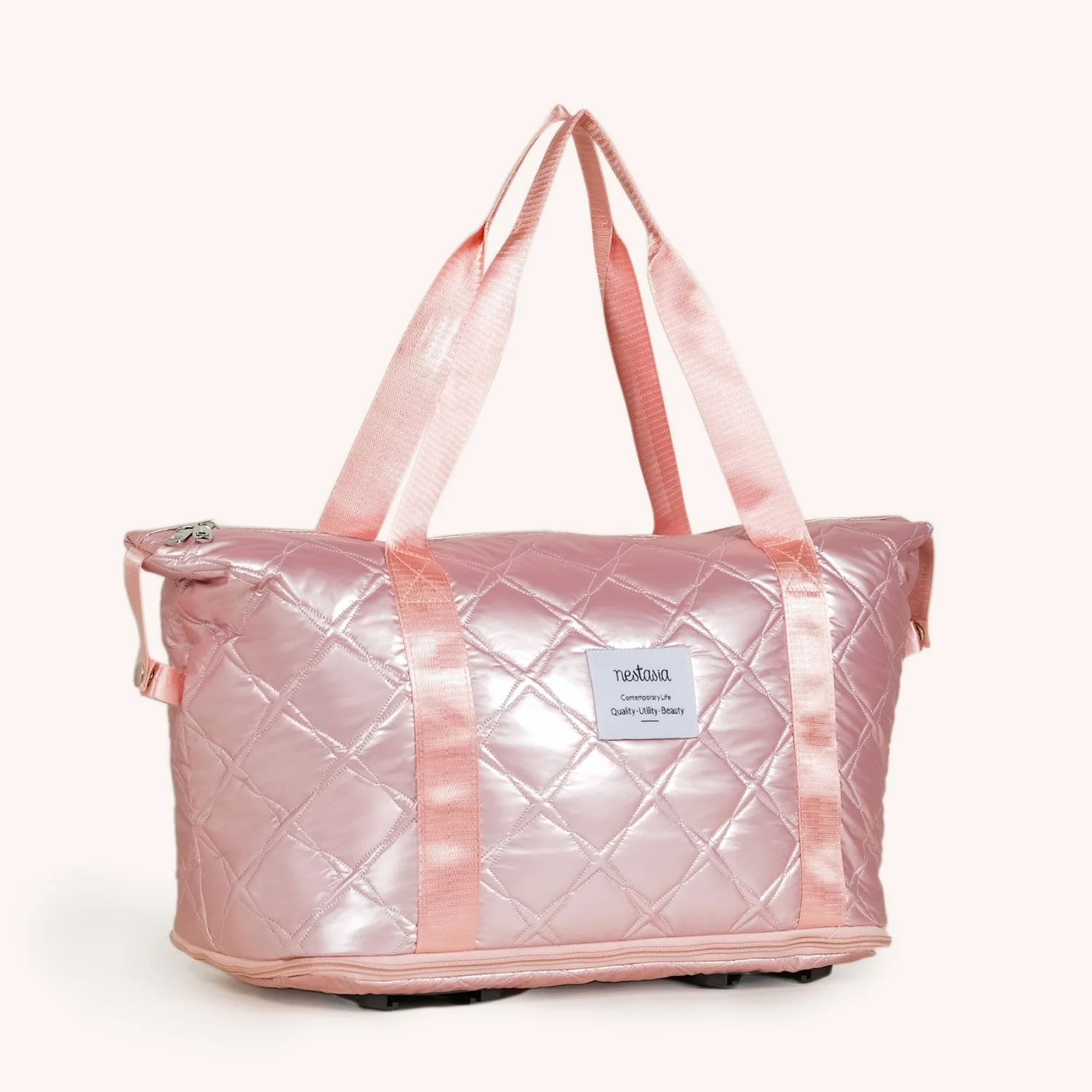 Movo Adjustable Travel Bag With Detachable Wheels Pearl Pink - Image 9