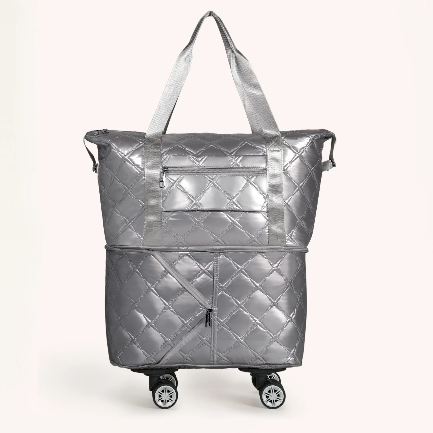 Movo Expandable Travel Bag With Removable Wheels Silver - Image 11