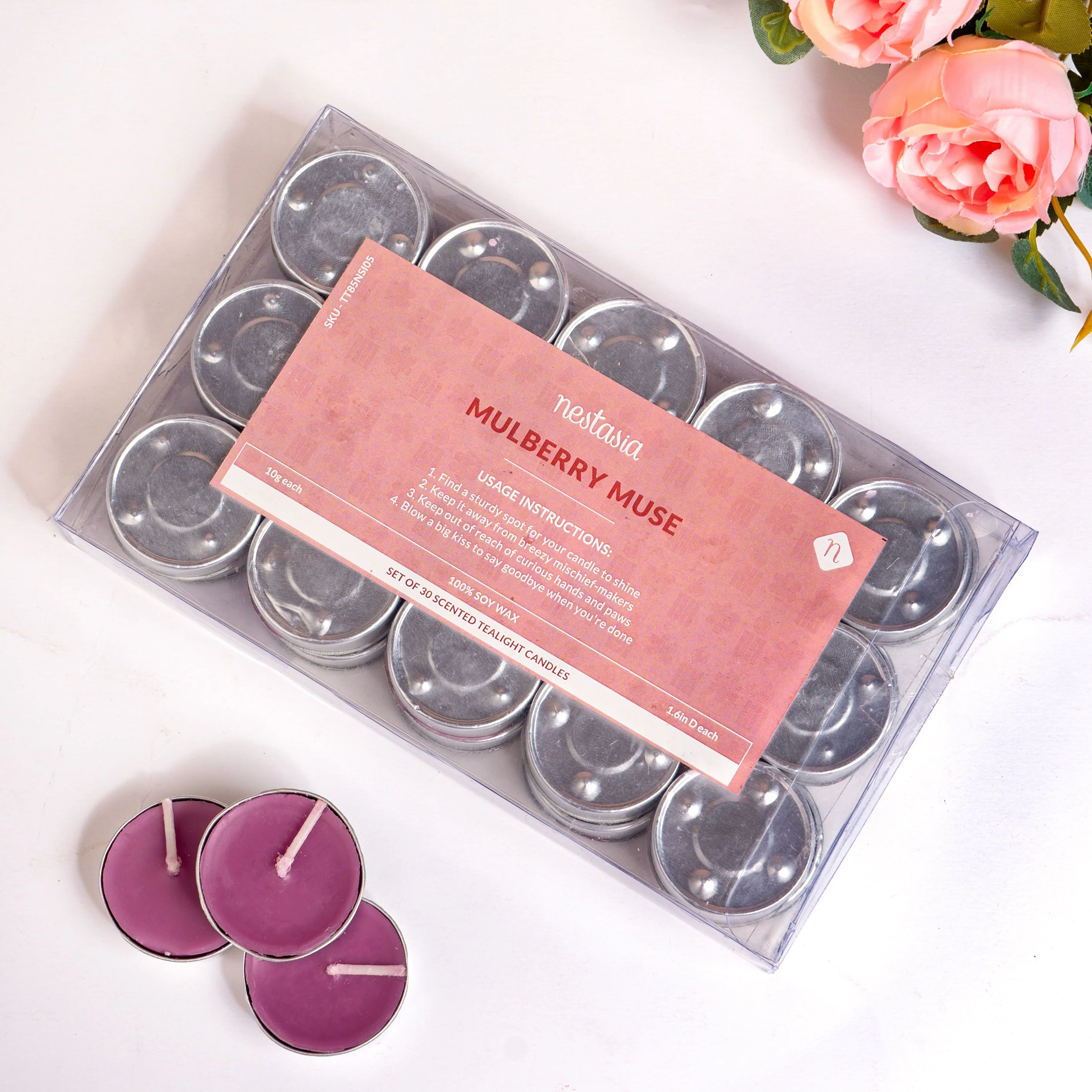 Mulberry Muse Fragrant Tealights Set Of 30 - Image 2