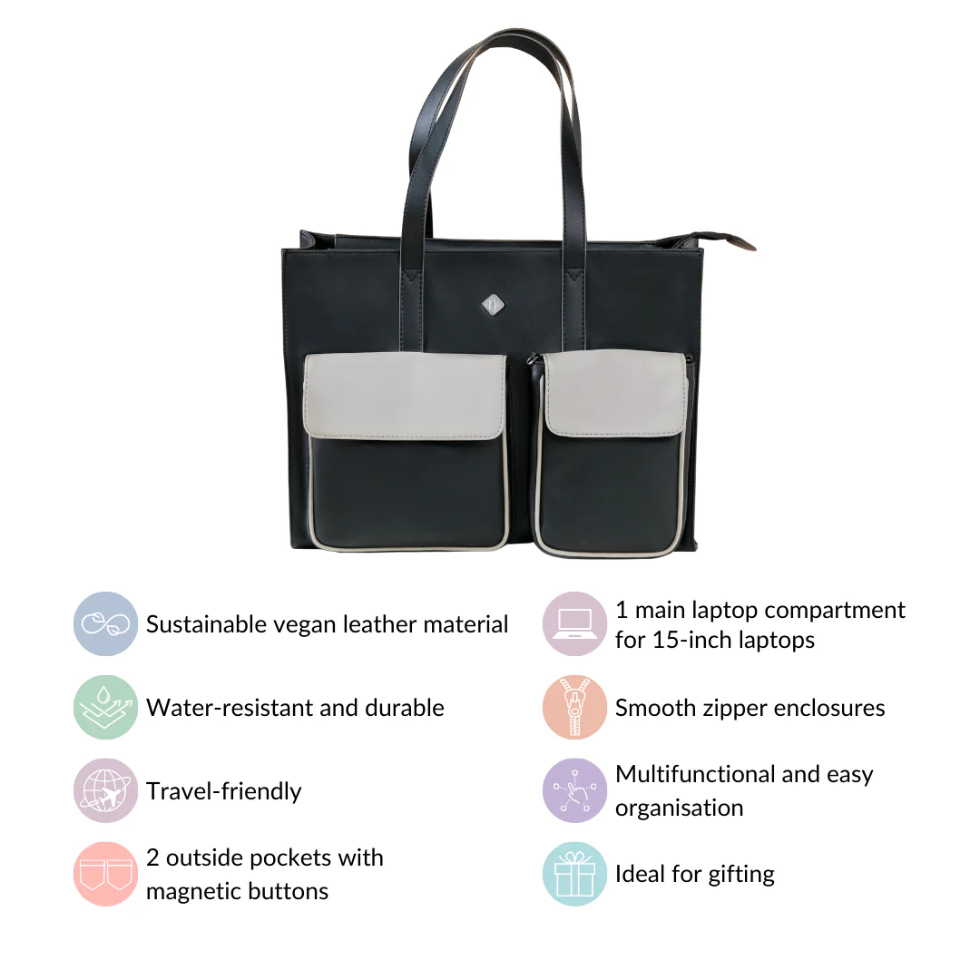 Multifunctional Designer Tote Bag Black - Image 16