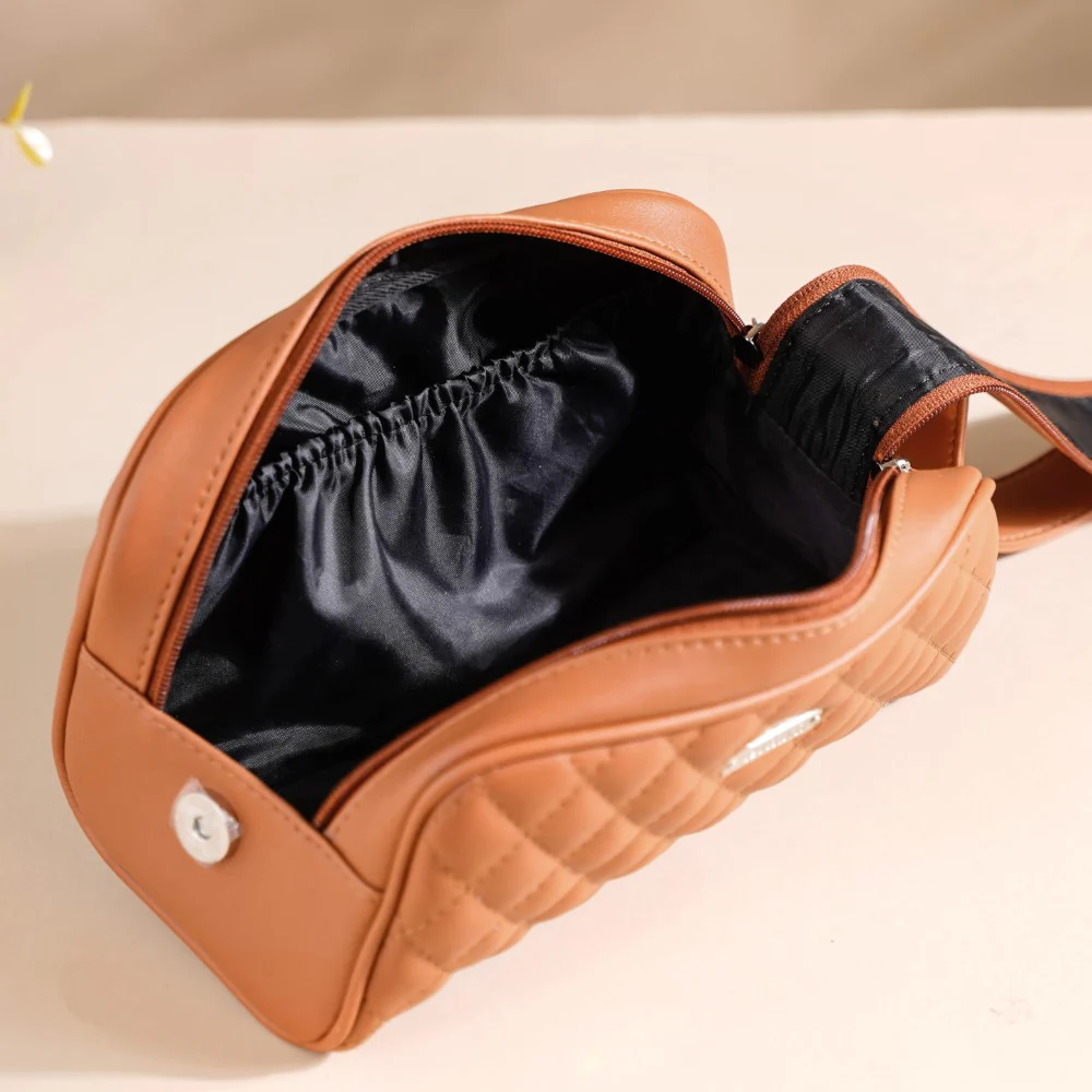 Multipurpose Quilted Vanity Pouch Brown - Image 16