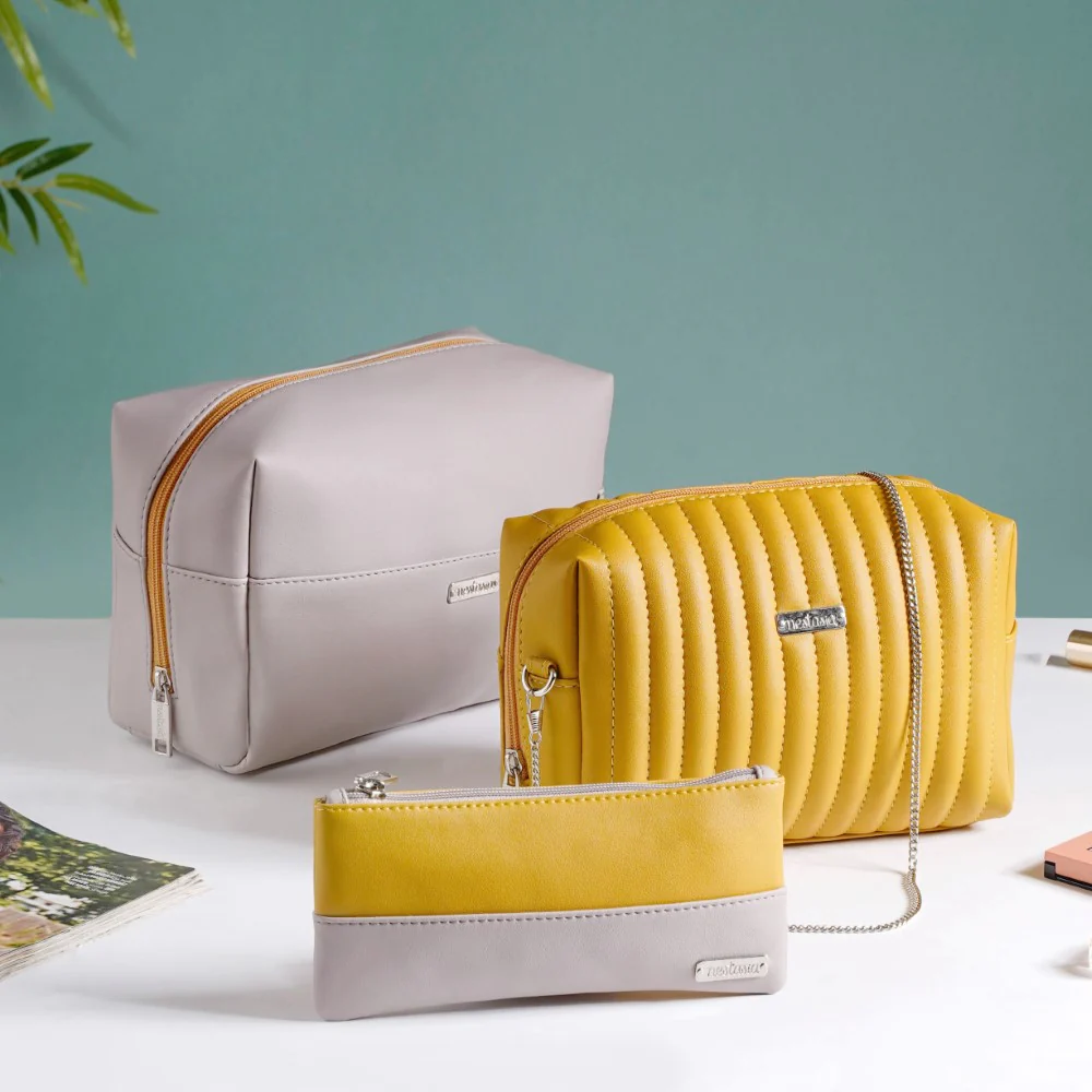 Multipurpose Travel Pouch Set of 3 Yellow - Image 10