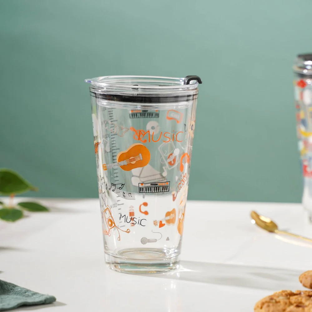 Musical Glass Tumbler With Lid 400 ml - Image 12