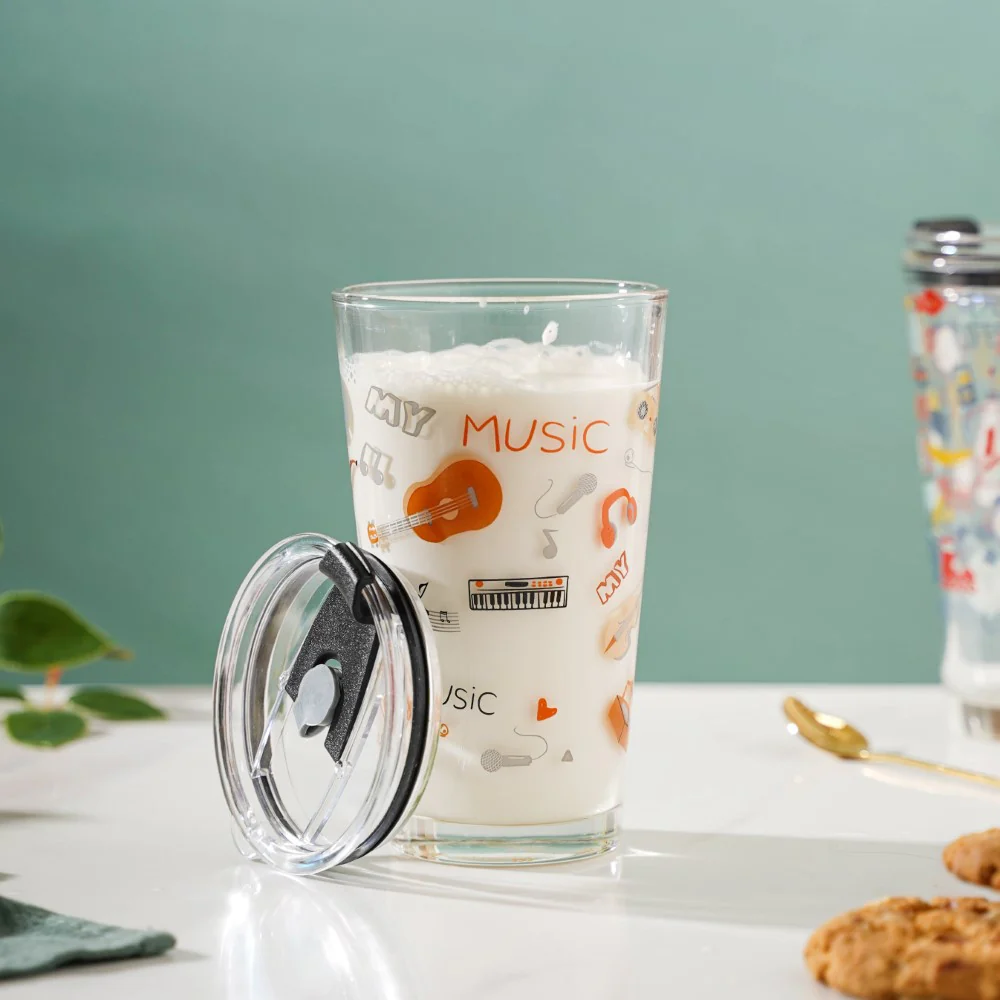 Musical Glass Tumbler With Lid 400 ml - Image 9