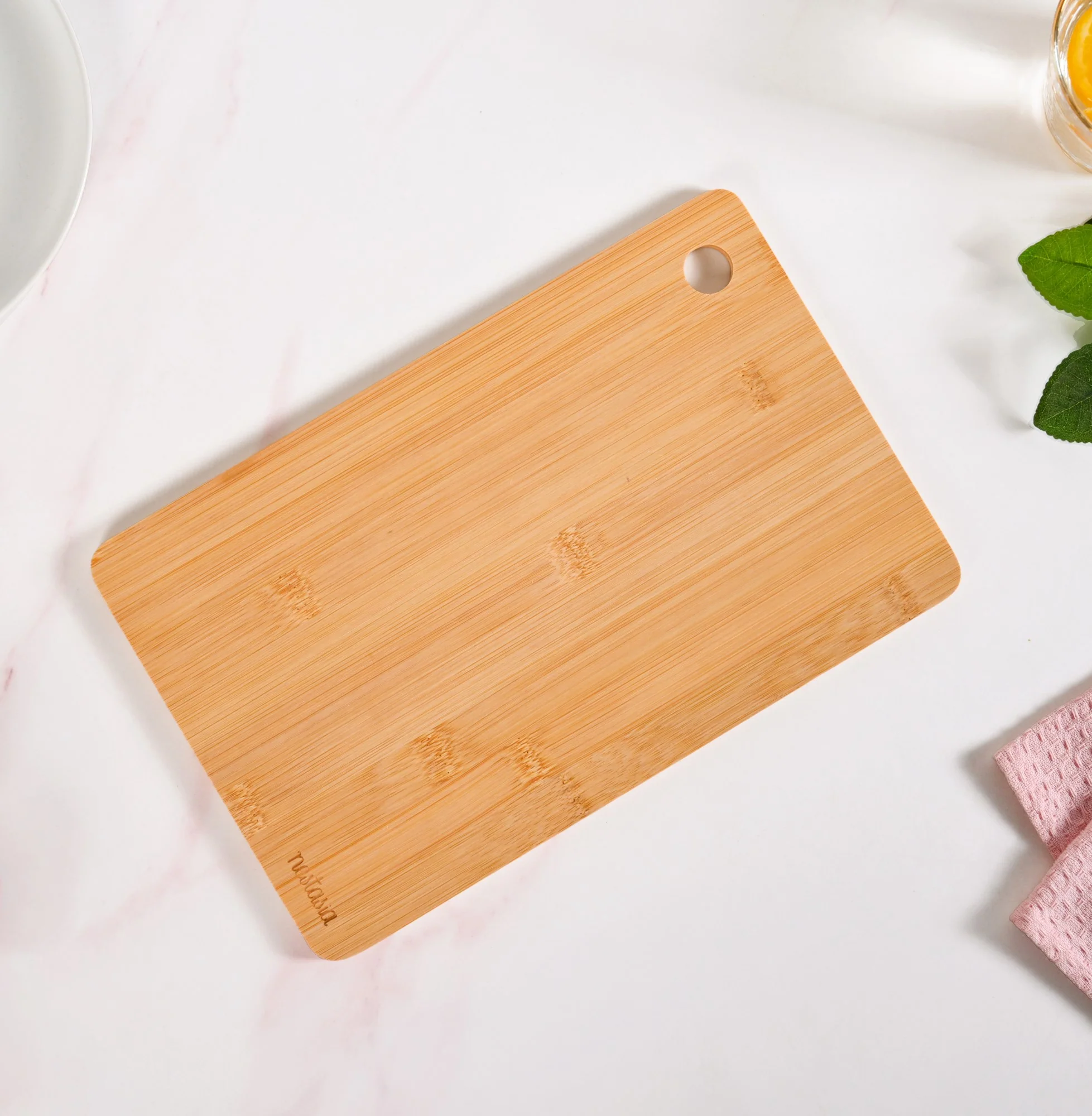 Natural Bamboo Serving Platter Chopping Board Set Of 3 - Image 3