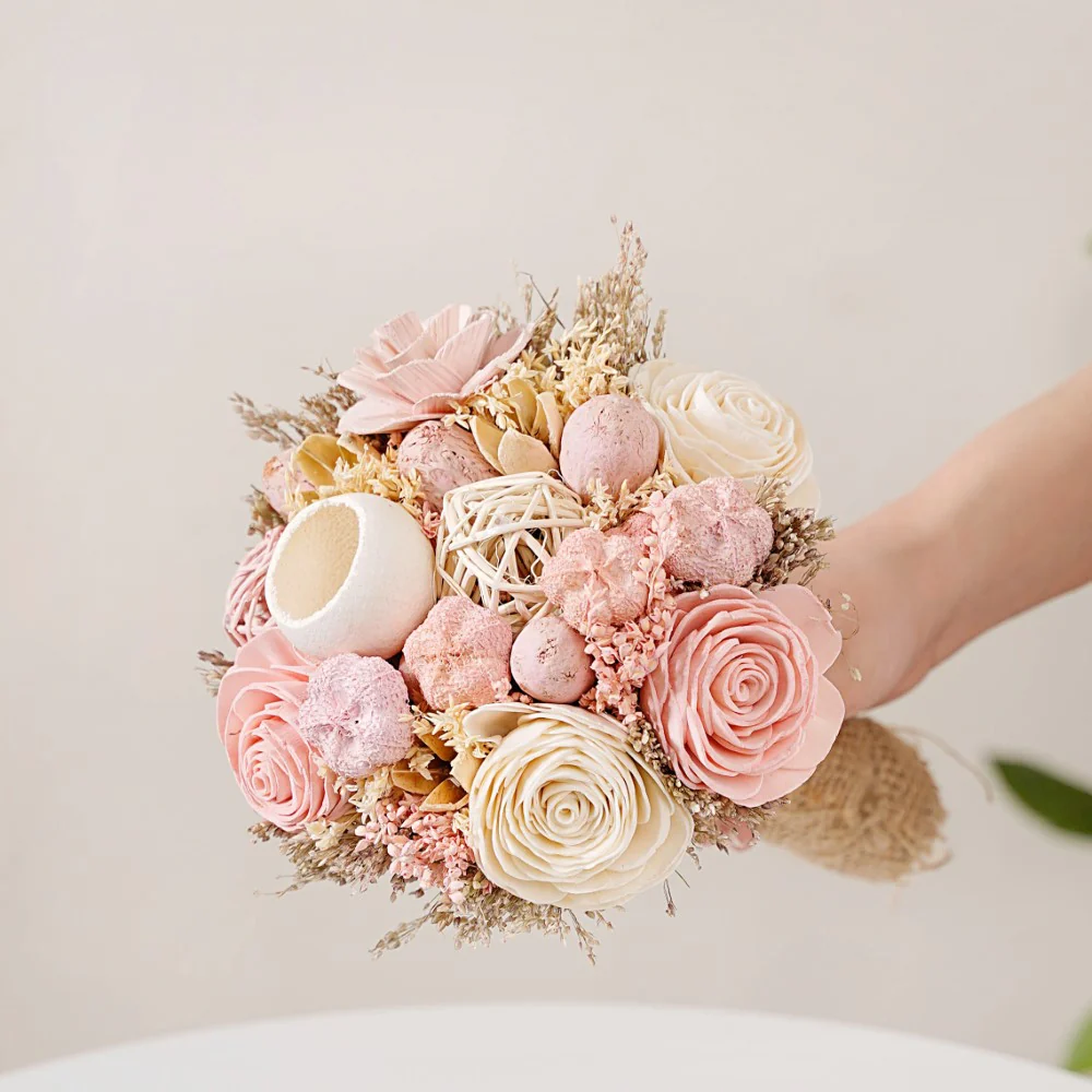 Natural Dried Flower Bouquet Pink - Image 3