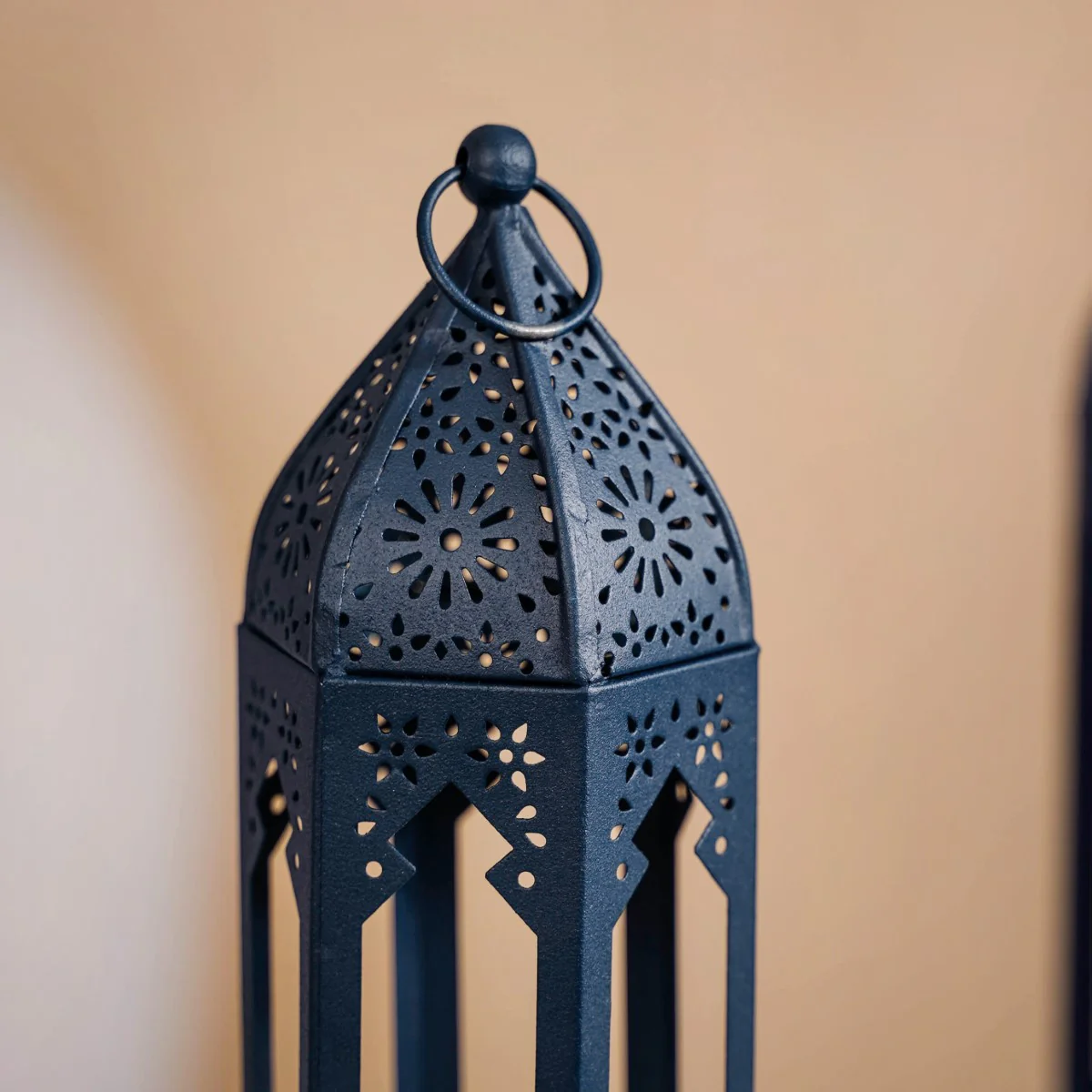 Navy Blue Moroccan Candle Holder Lantern Set Of 2 - Image 5