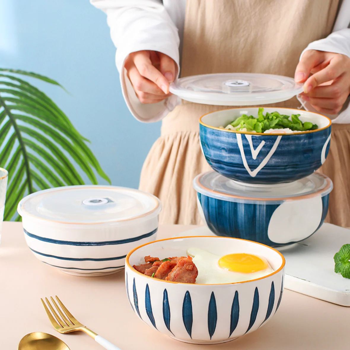 Nitori Dots Ceramic Serving Bowl 650ml - Image 5