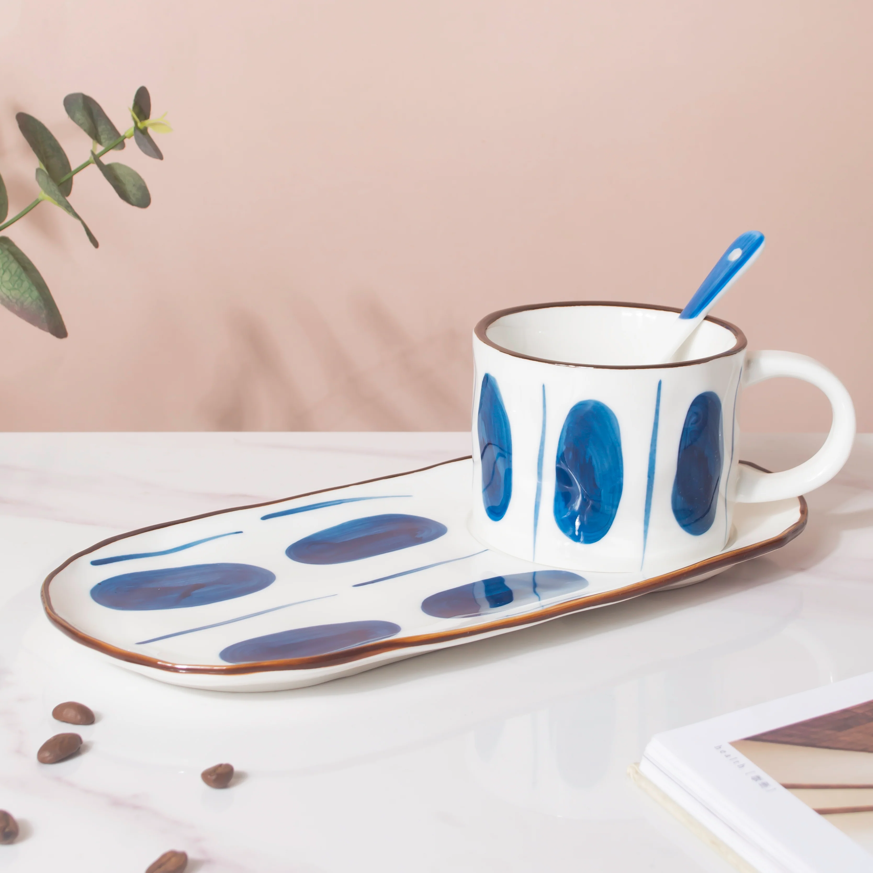 Nitori Teacup And Tray Set With Spoon - Image 8