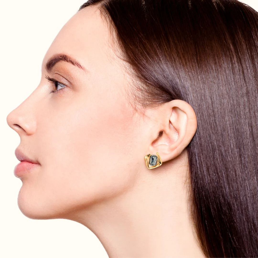 Noir Twist Statement Studs - Image 4