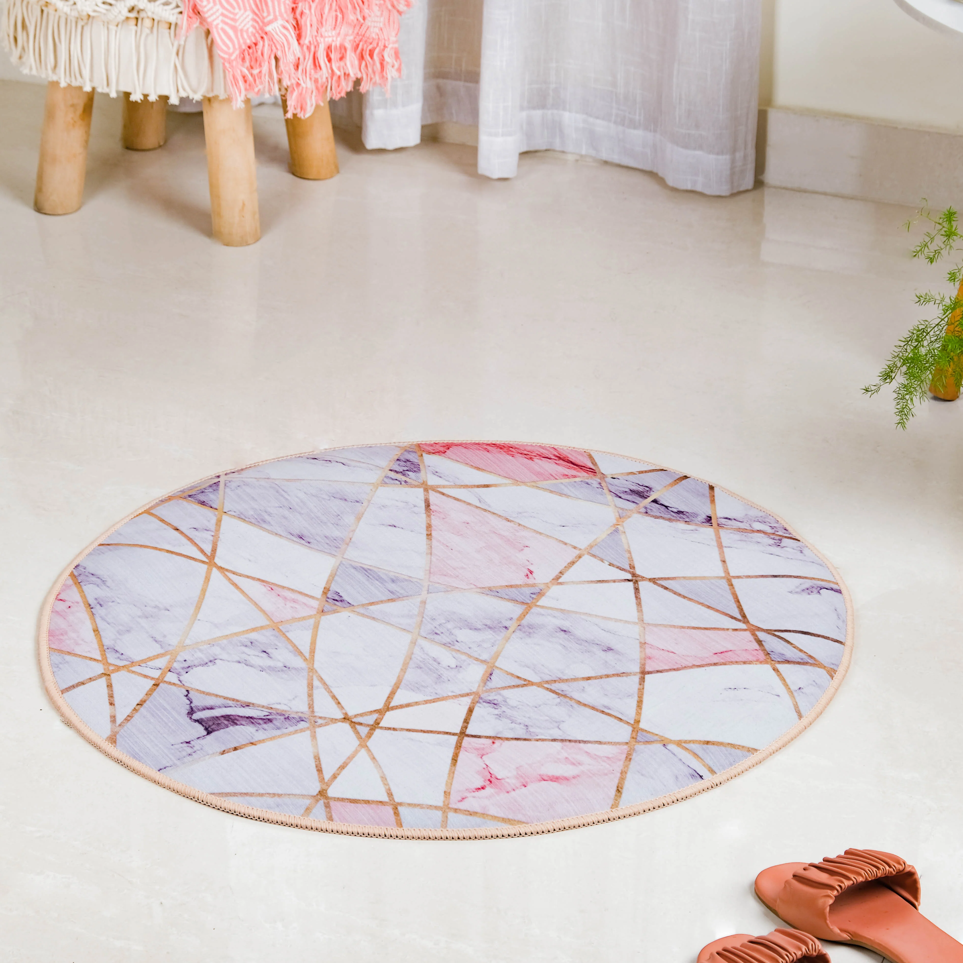 Nordic Round Carpet Pink - Image 5