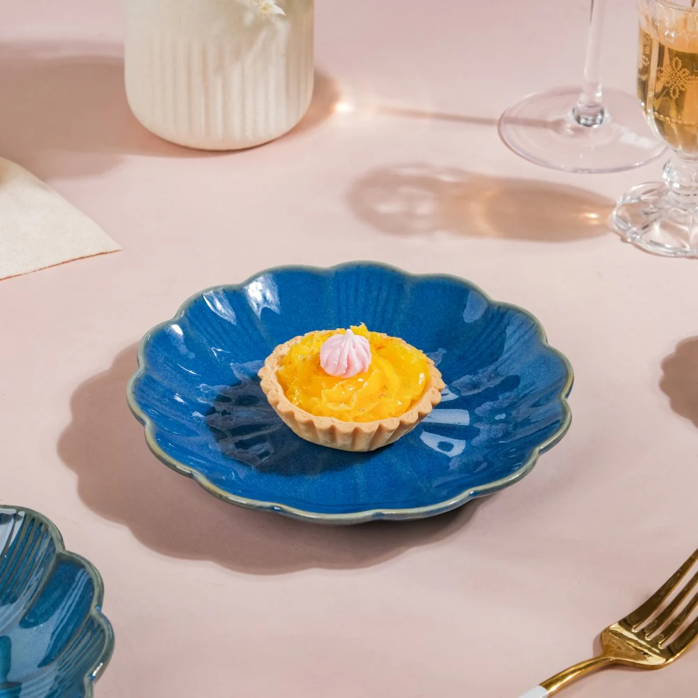Ocean Ceramic Snack Plate Blue 6 Inch - Image 2
