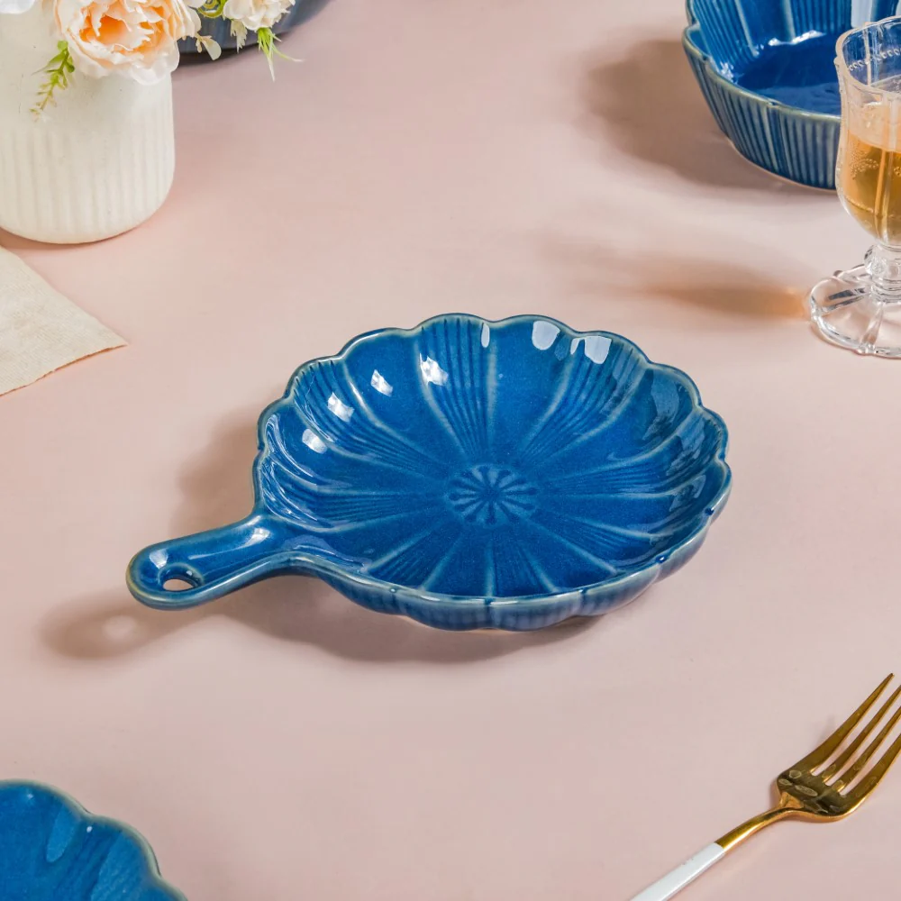 Ocean Plate With Handle Blue