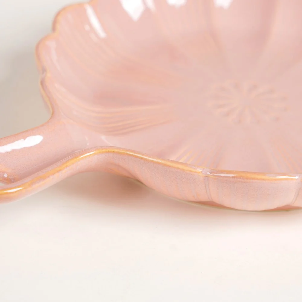 Ocean Round Plate with Handle Pink - Image 4