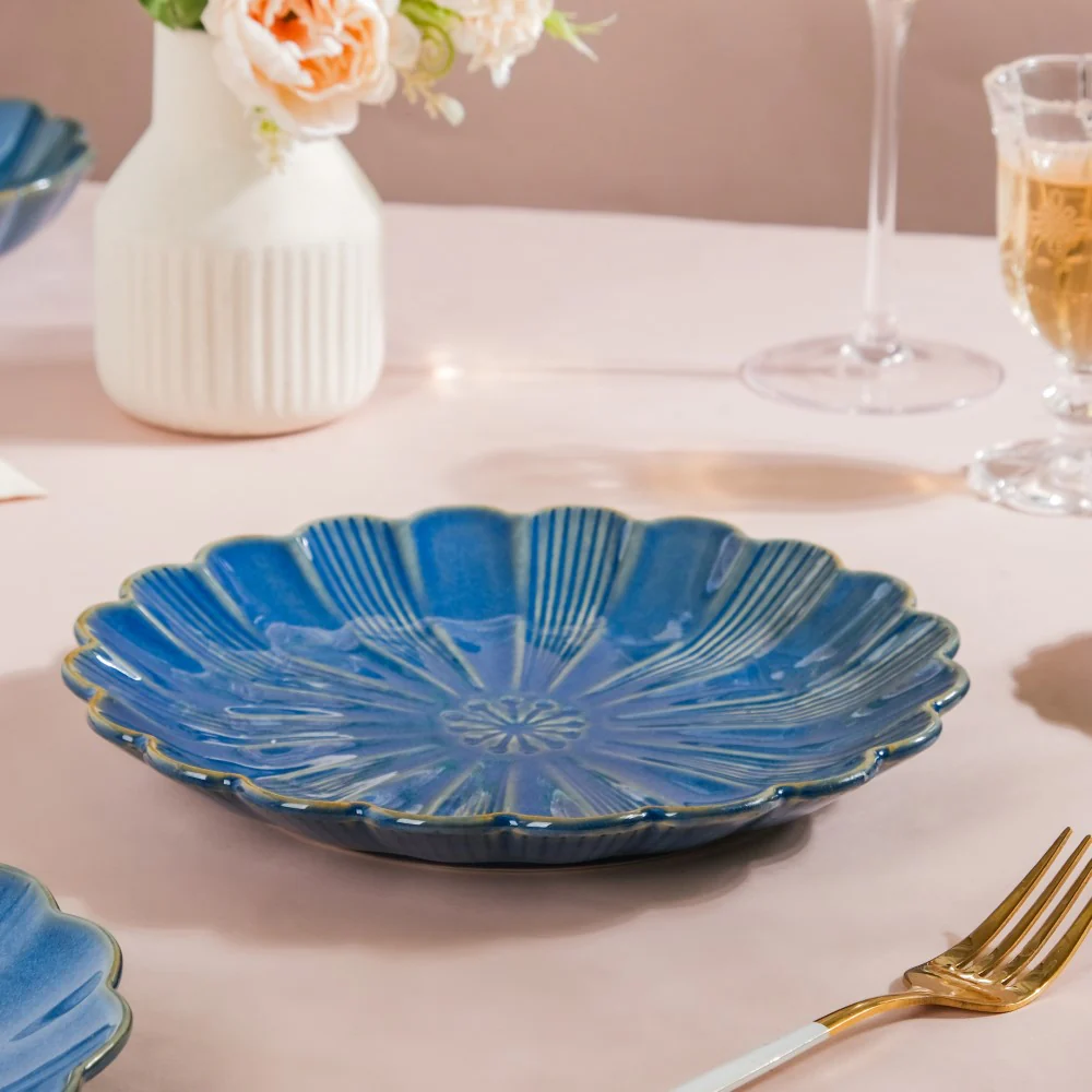 Ocean Ceramic Plate For Snacks 8 Inch Blue - Image 7