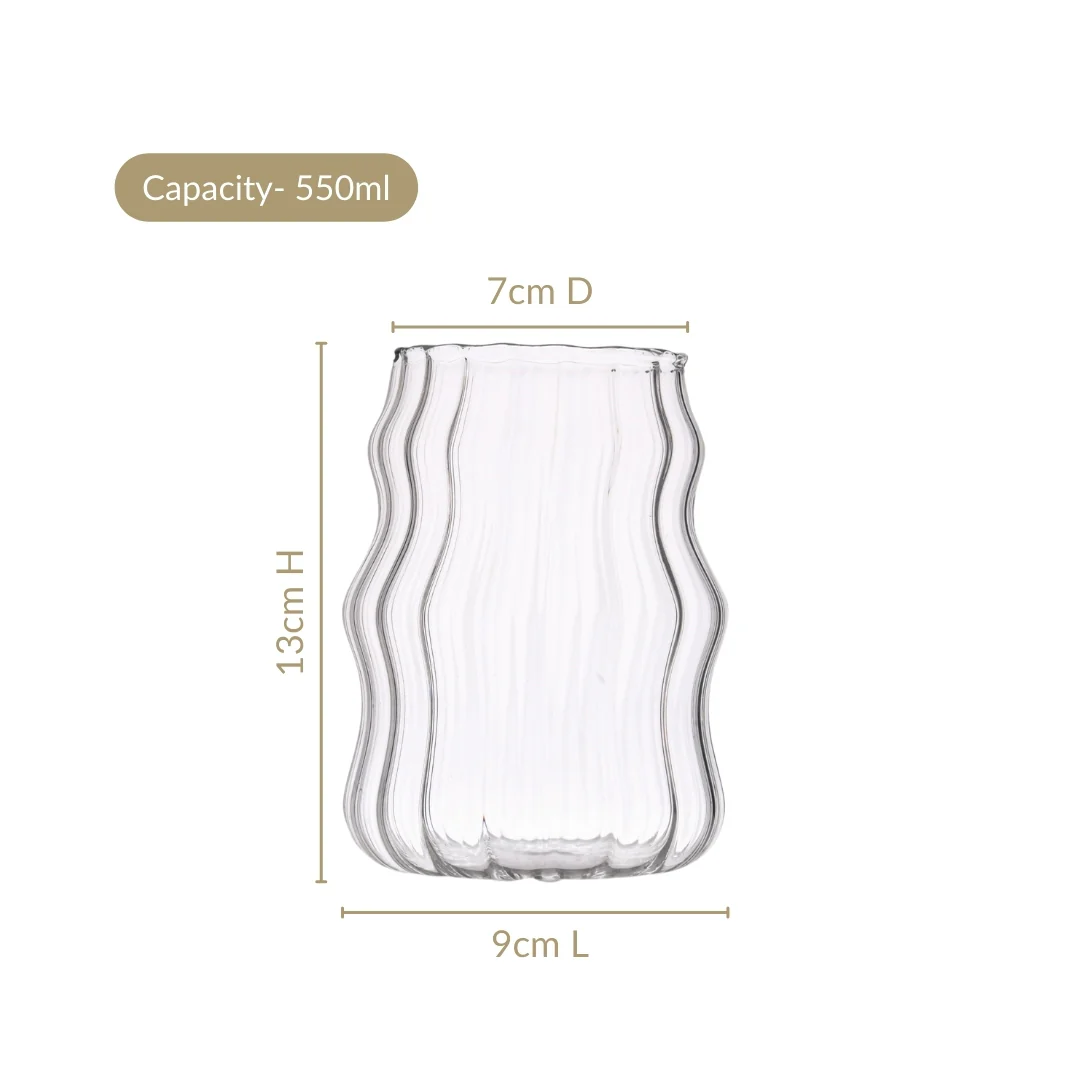 Ocean Waves Glass Tumblers Set Of 2 550ml - Image 3