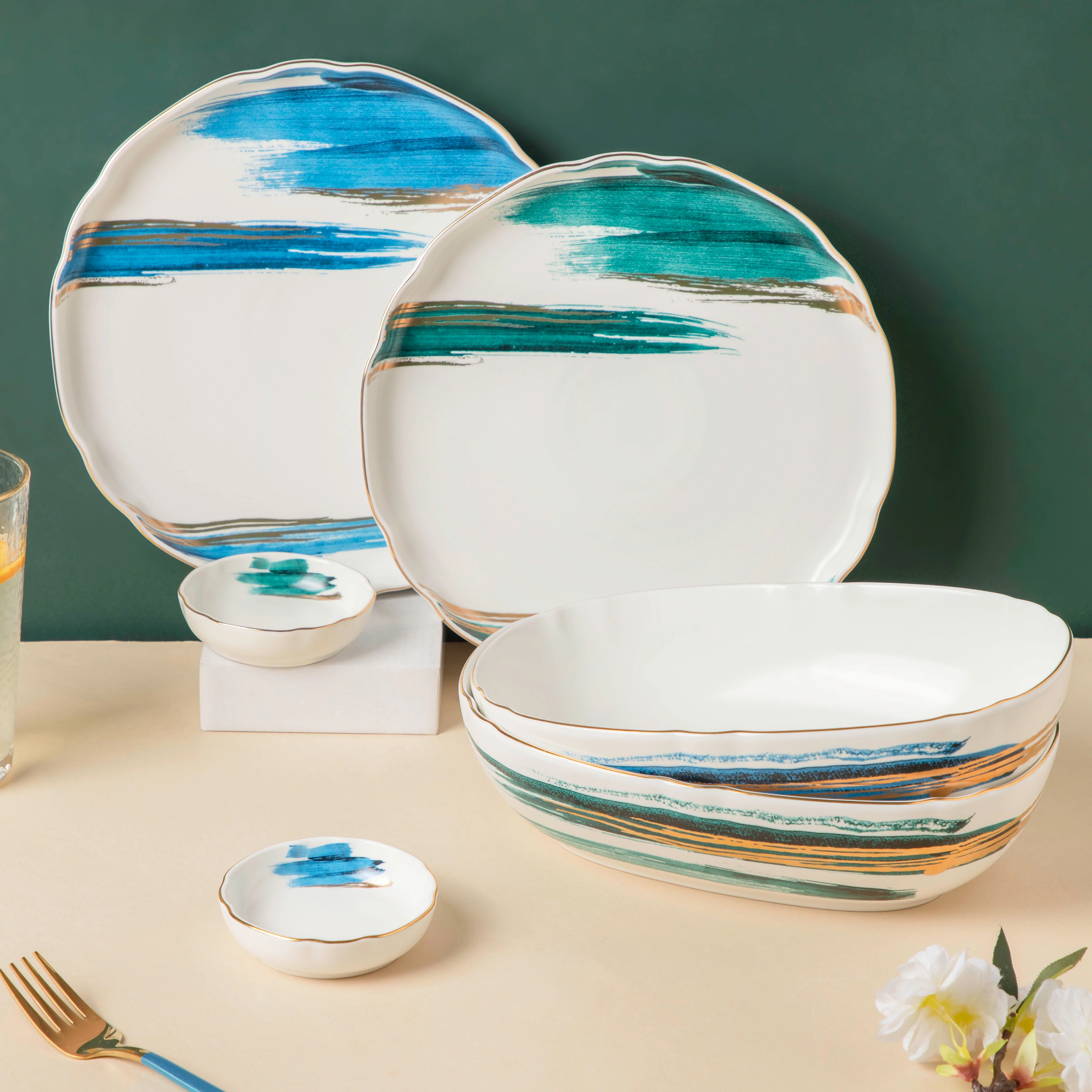 Oceanic Coastal Green Dinner Plate 10 Inch - Image 6