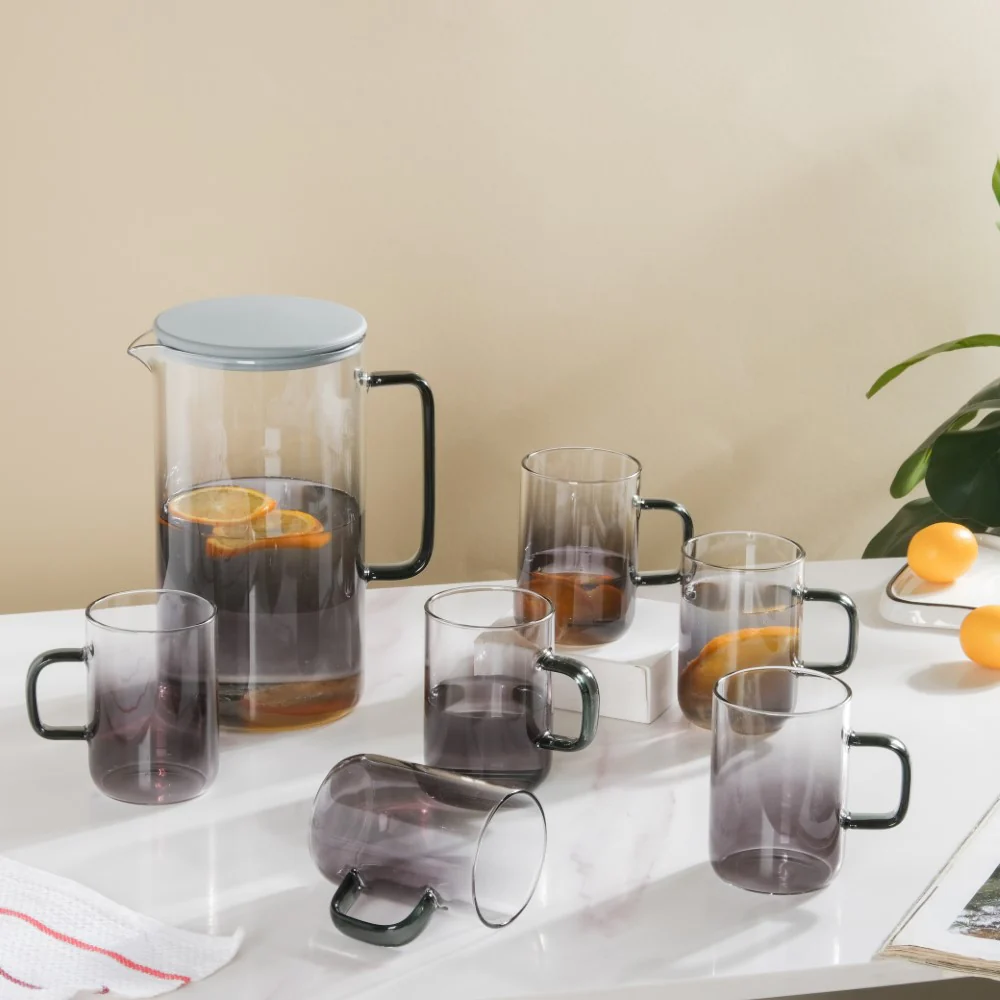 Ombre Glass Jug And Cup Set Of 7 - Image 9