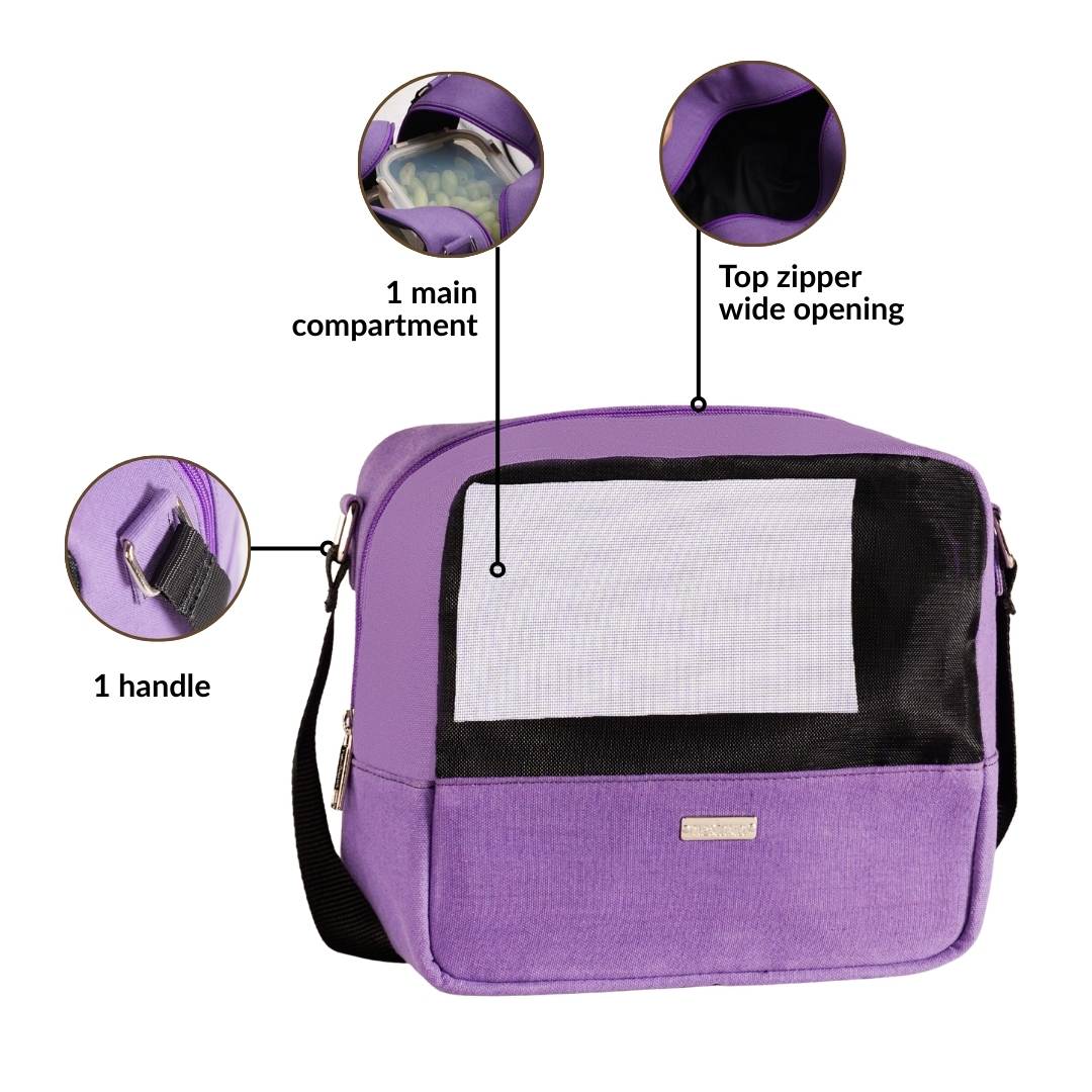On The Go Mesh Lunch Bag Purple - Image 5