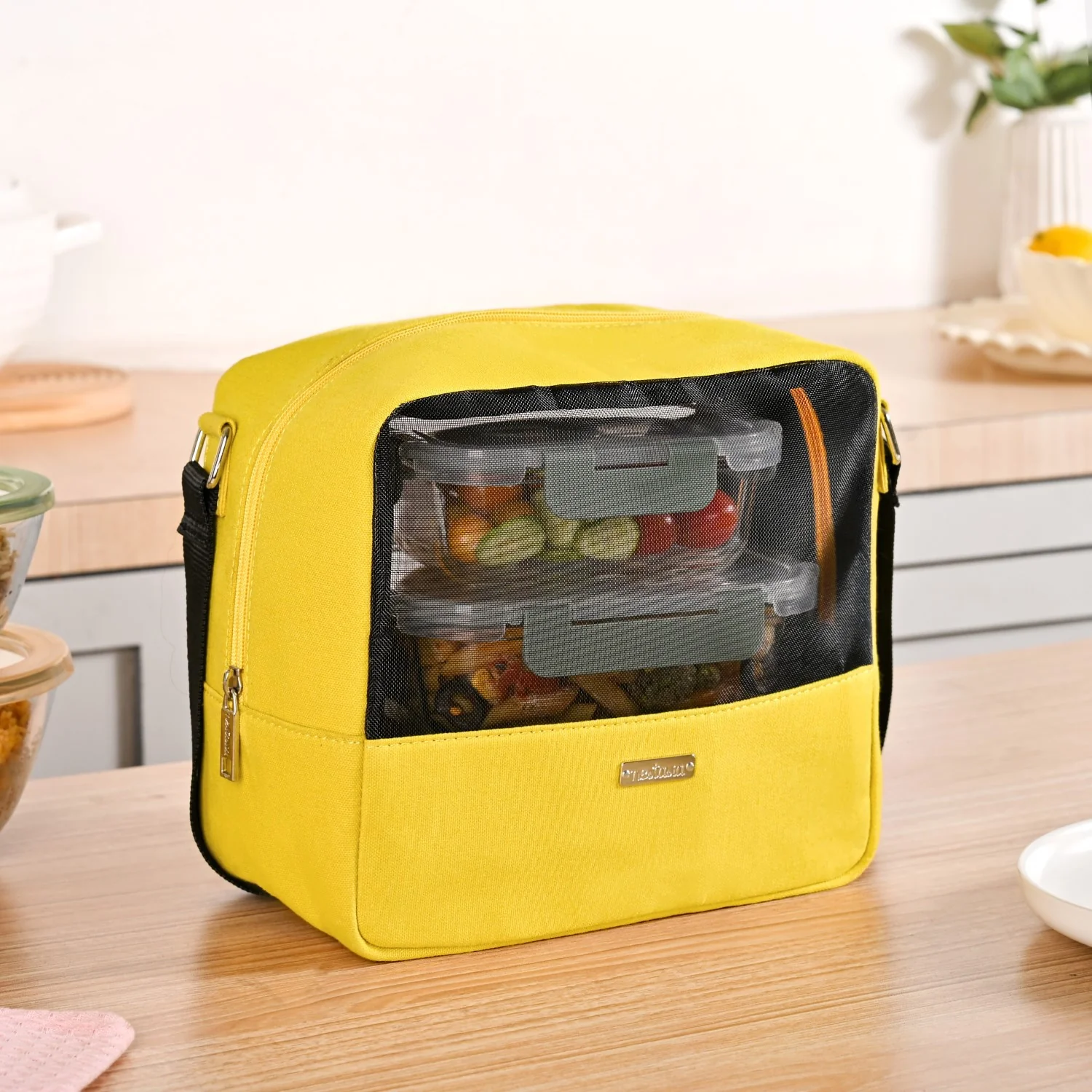 On The Go Mesh Lunch Bag Yellow - Image 2