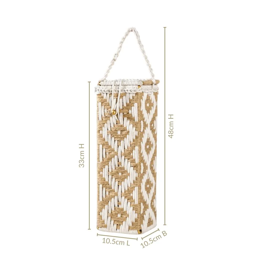Organic Handwoven Bottle Holder Basket White - Image 4