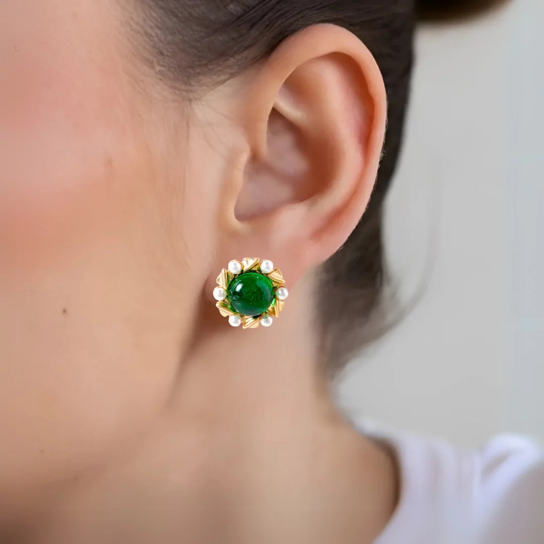 Ornate Pearl Statement Studs - Image 5