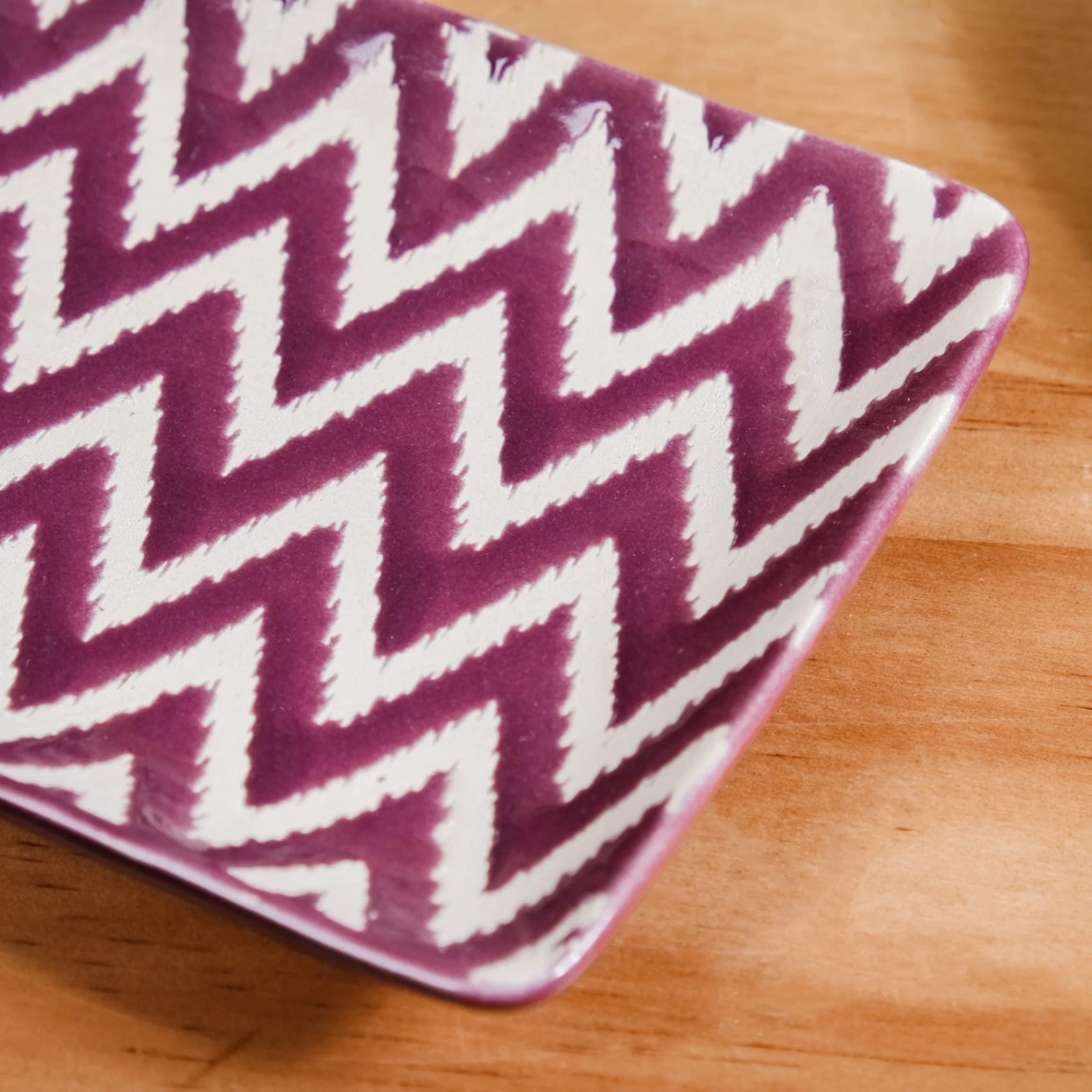 Oscilla Ceramic Platter Set Of 4 Purple 7 Inch - Image 7