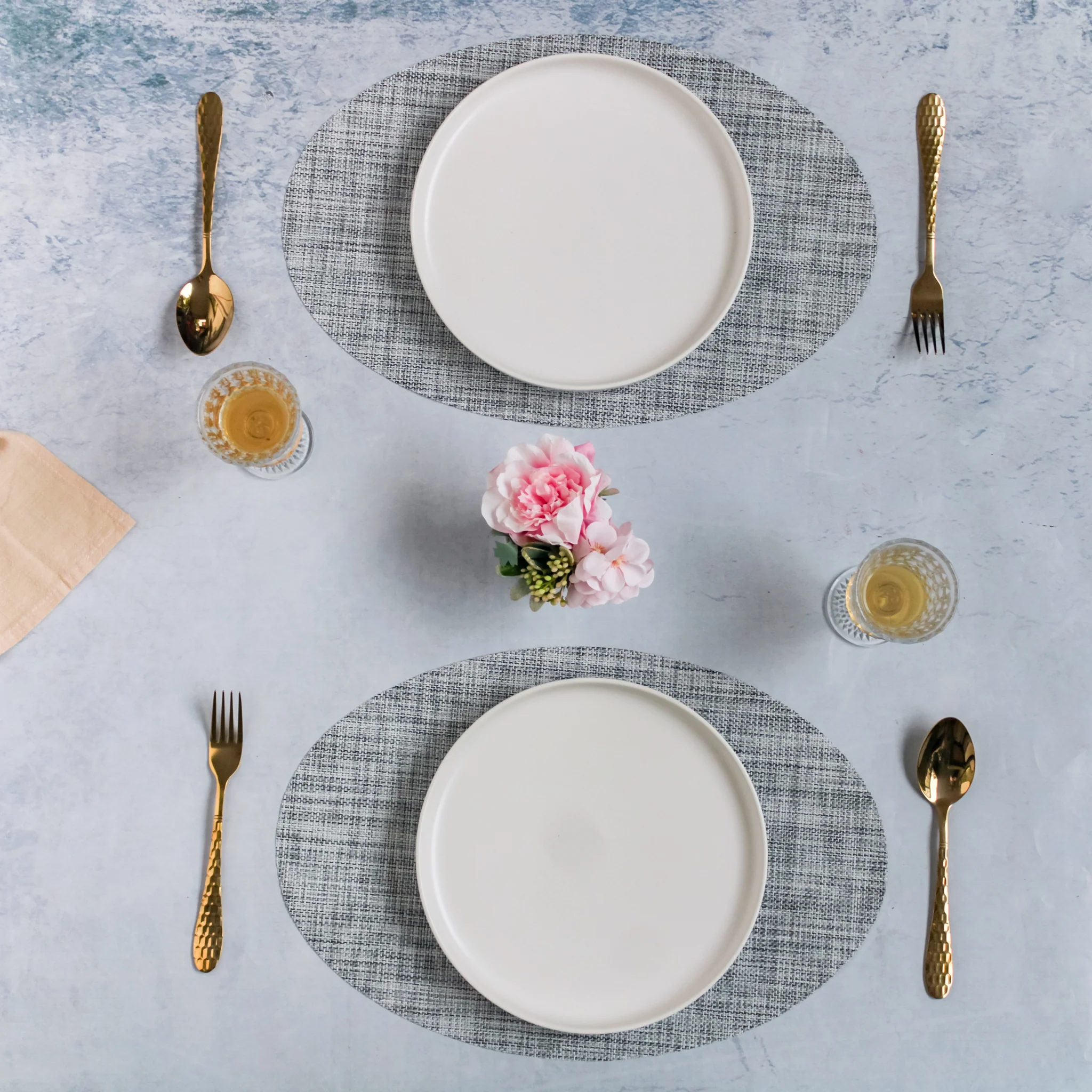 Oval Table Mat Grey Set of 2 - Image 2