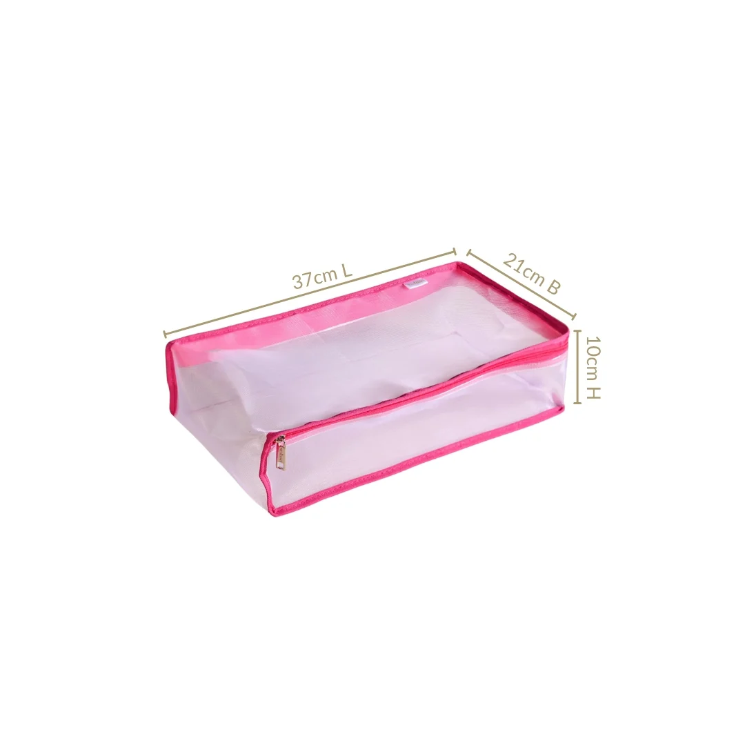 Pair Of Wardrobe Organisers With Zipper In Pink - Image 4