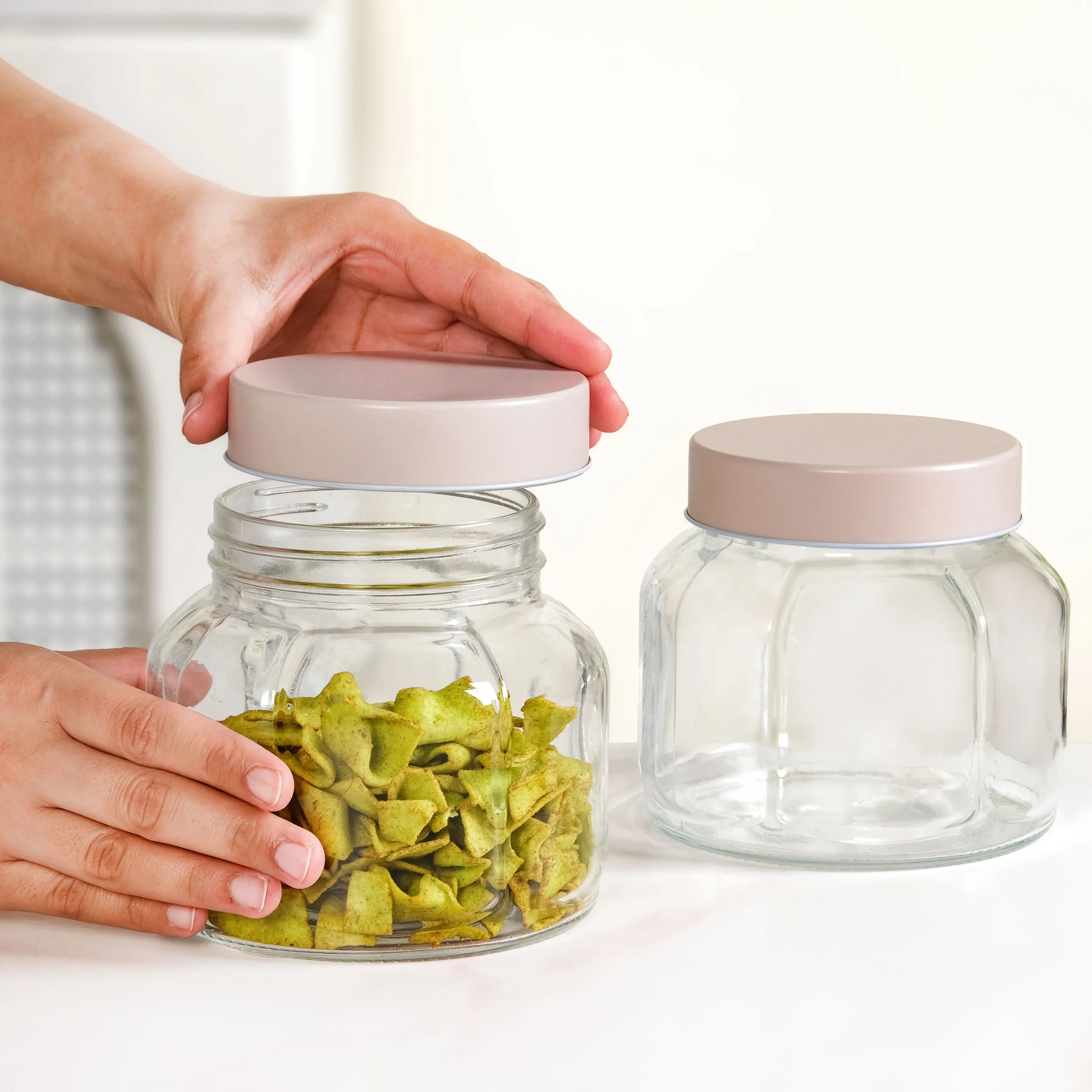 Panelled Jar With Lid Set Of 4 1000ml - Image 3