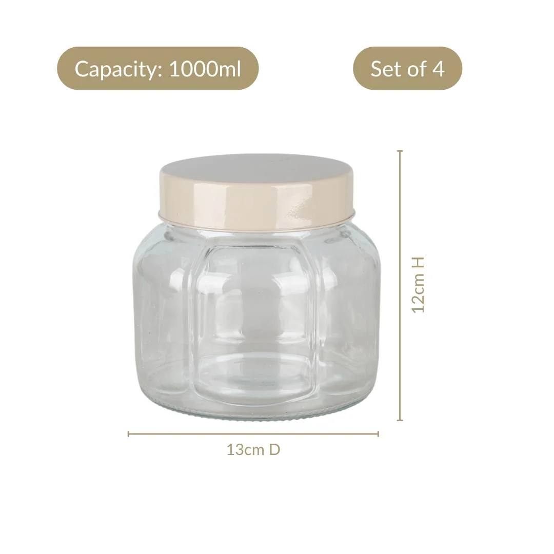 Panelled Jar With Lid Set Of 4 1000ml - Image 4