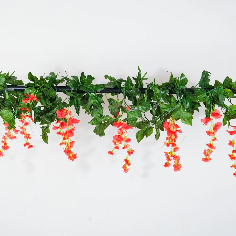 Party Decor Floral Vine Set of 2 Red - Image 2