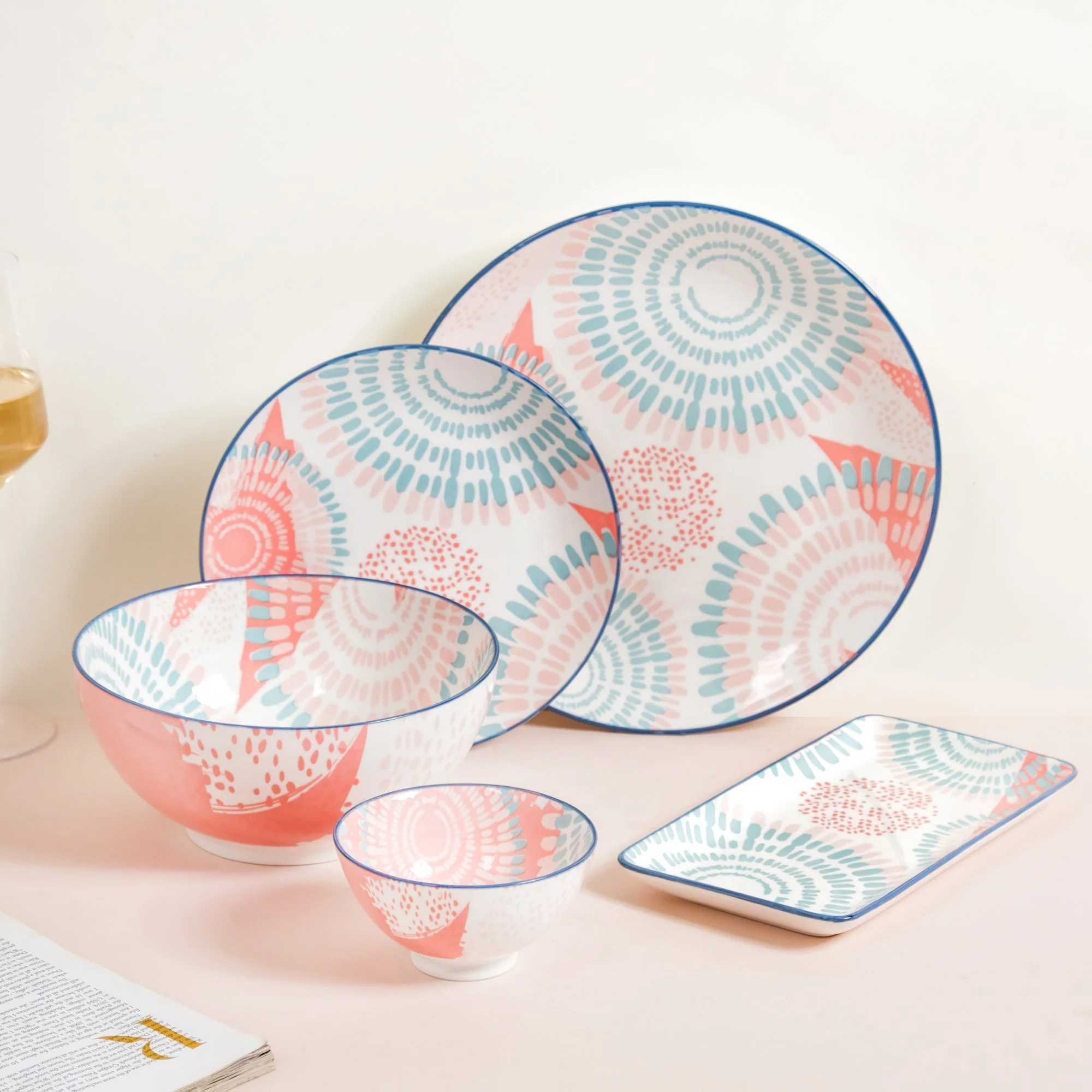 Pastel 22 Piece Dinner Set For 6 - Image 3