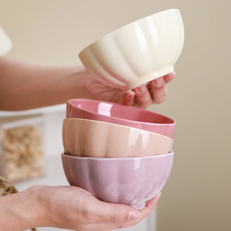 Pastel Gloss Finish Ceramic Bowl Set Of 4 310ml - Image 7