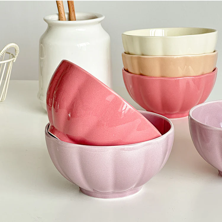 Pastel Gloss Finish Ceramic Bowl Set Of 4 310ml - Image 9