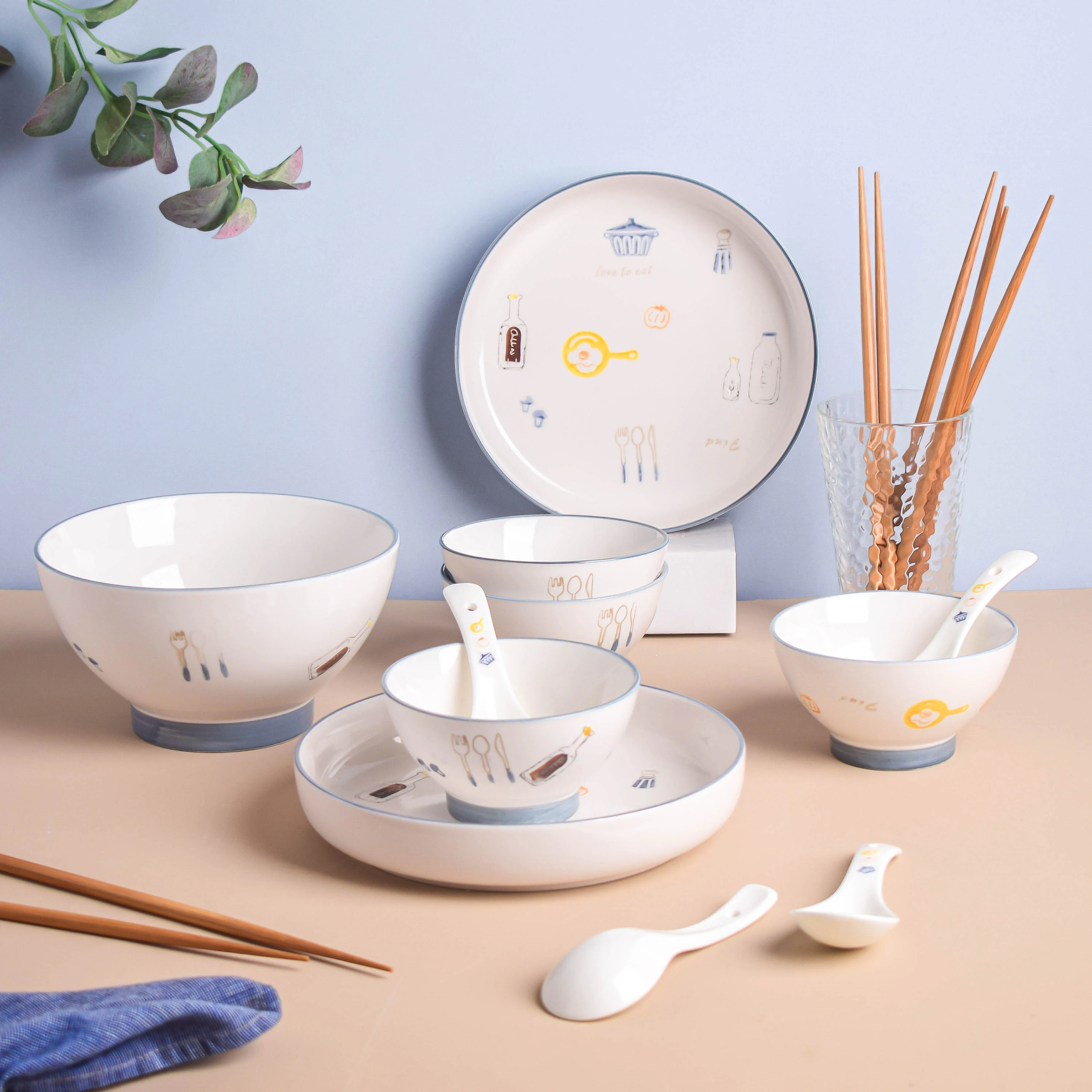 Patterned Soup Bowl Set For 4 - Image 7