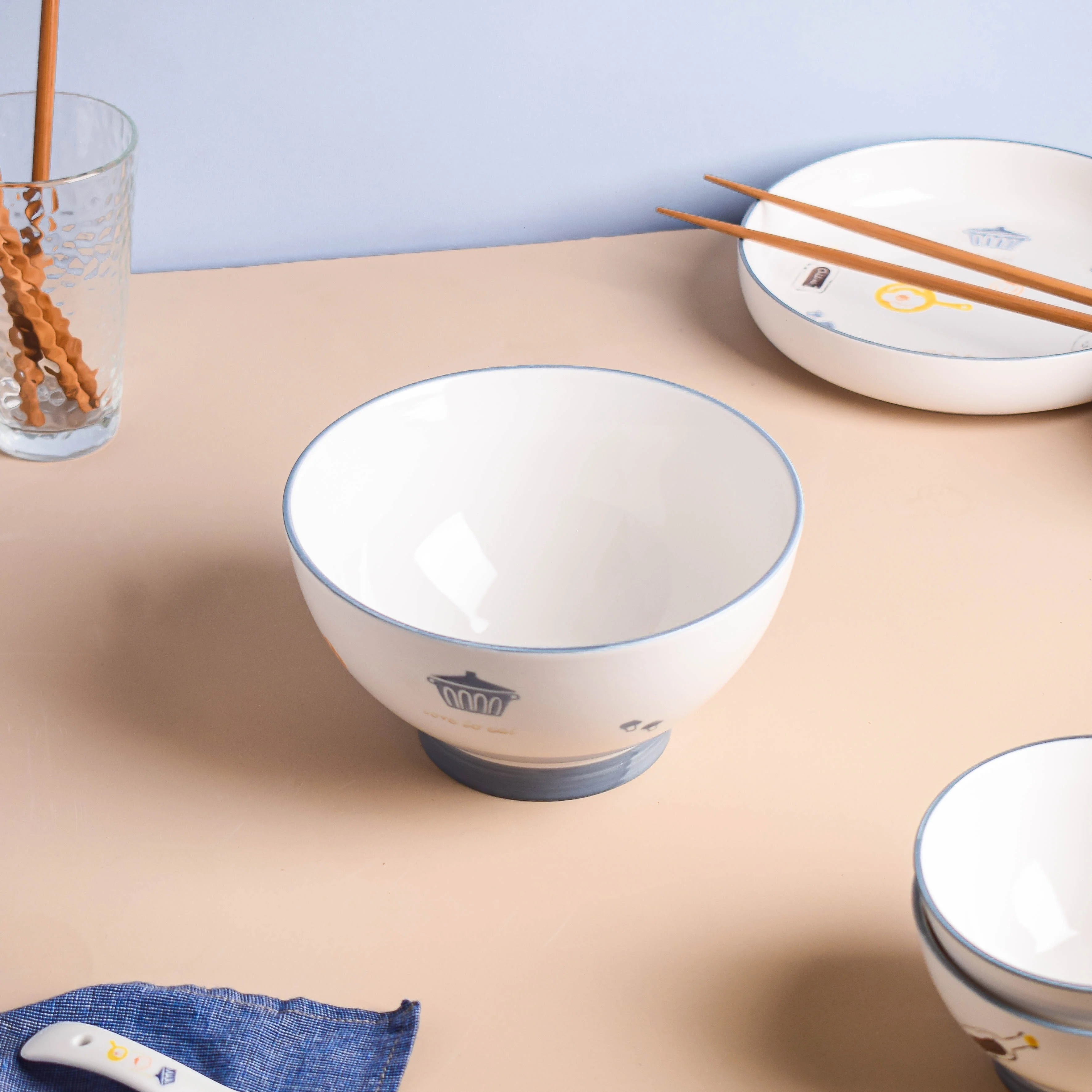 Patterned Soup Bowl Set For 4 - Image 9