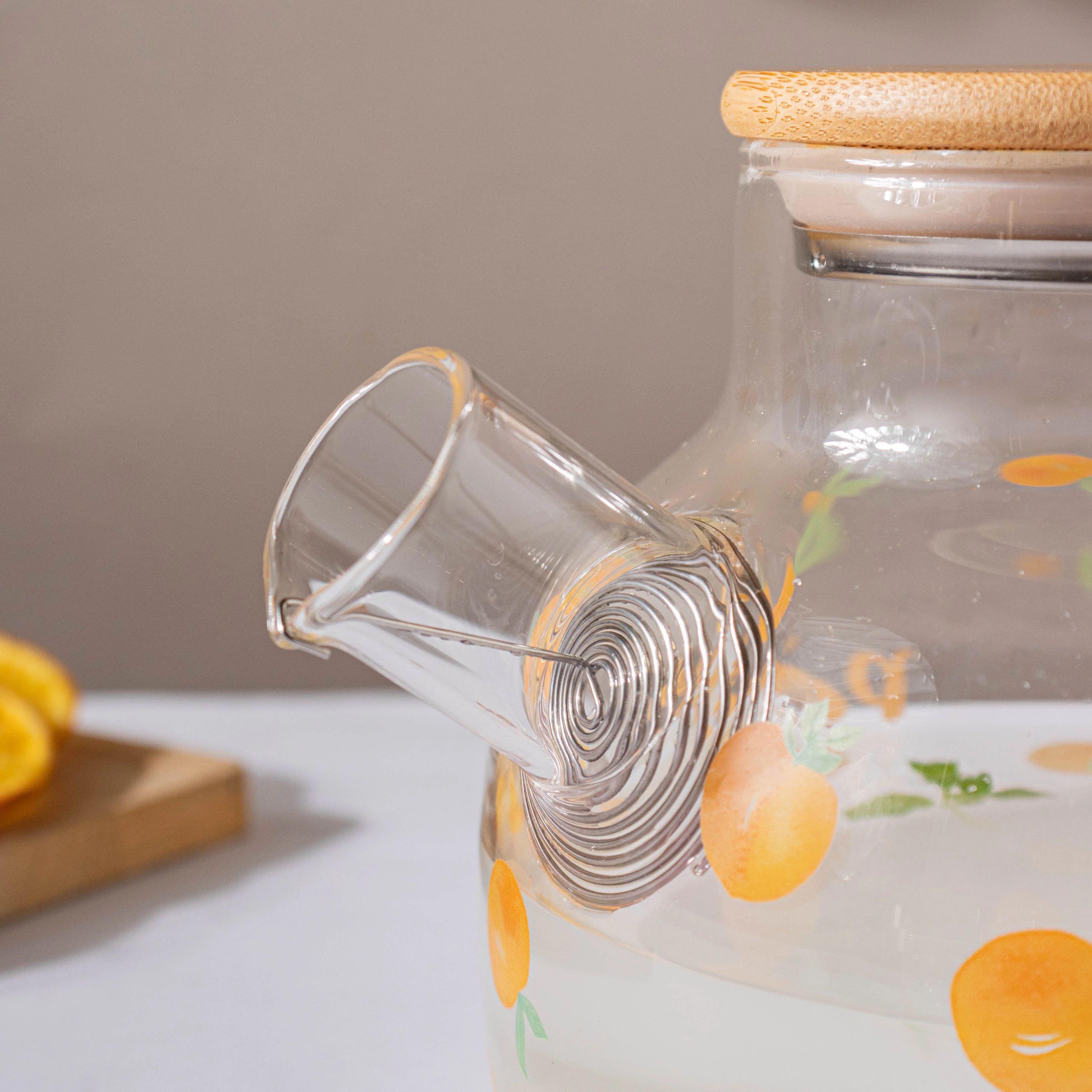 Peach Glass Teapot Orange - Image 7