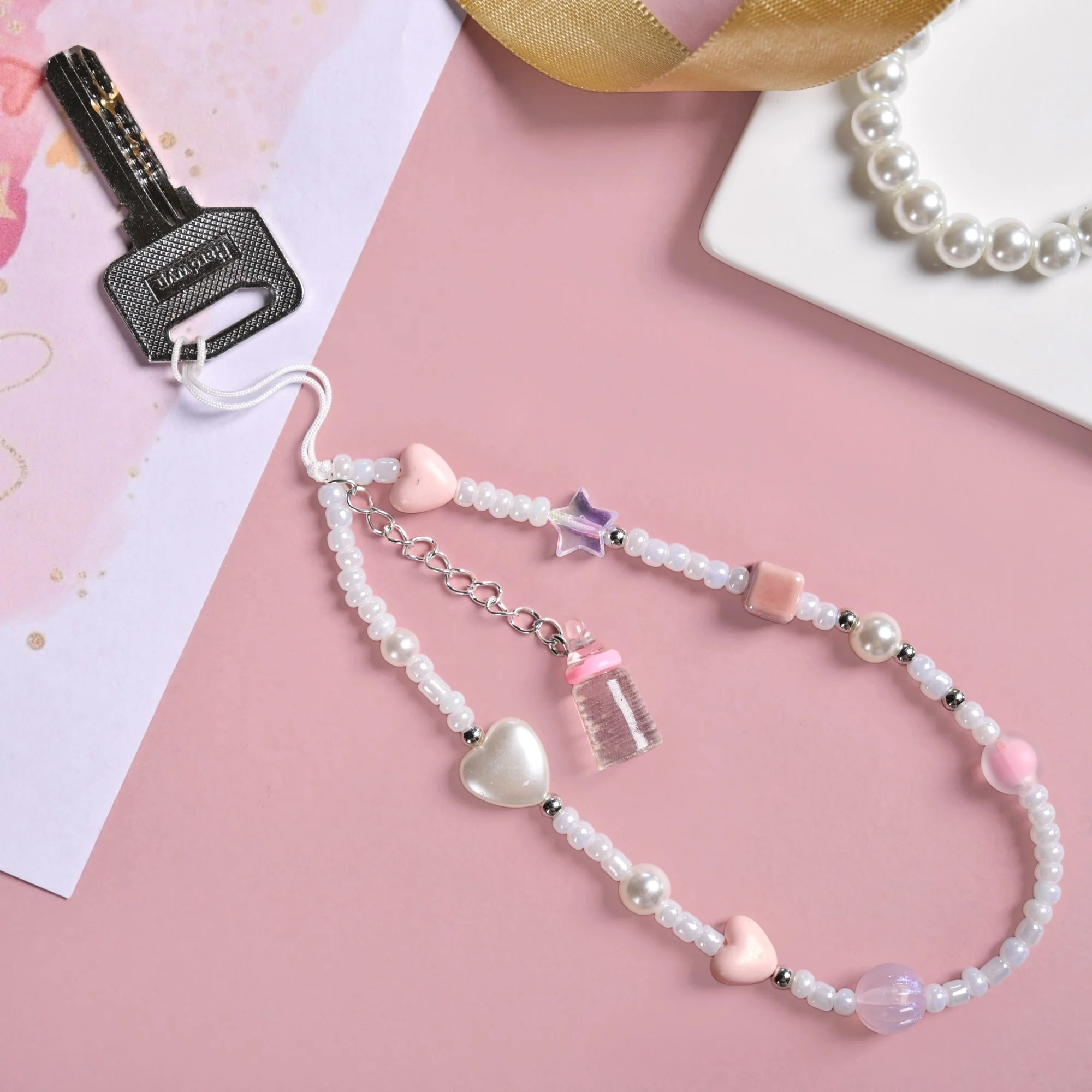 Pearl Stars And Hearts Phone Charm - Image 8