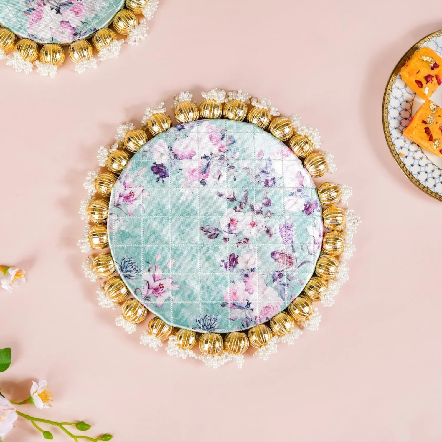 Pearls Decorative Round Trivet Mat Set Of 2 Green - Image 7
